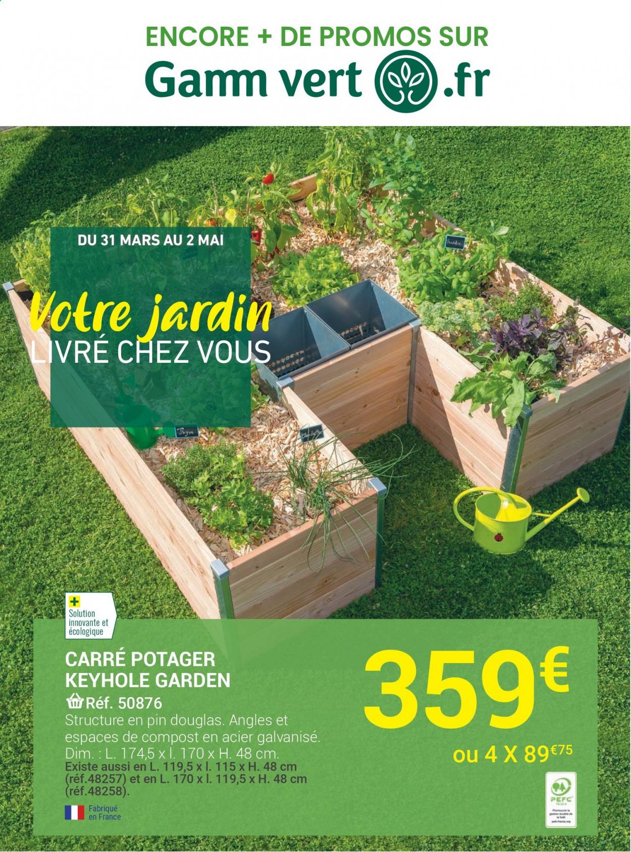 thumbnail - Catalogue Gamm vert - 31/03/2021 - 02/05/2021 - Produits soldés - carré potager. Page 1.