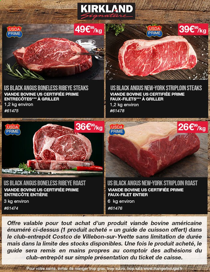 thumbnail - Catalogue Costco - Produits soldés - steak, entrecôte. Page 2.
