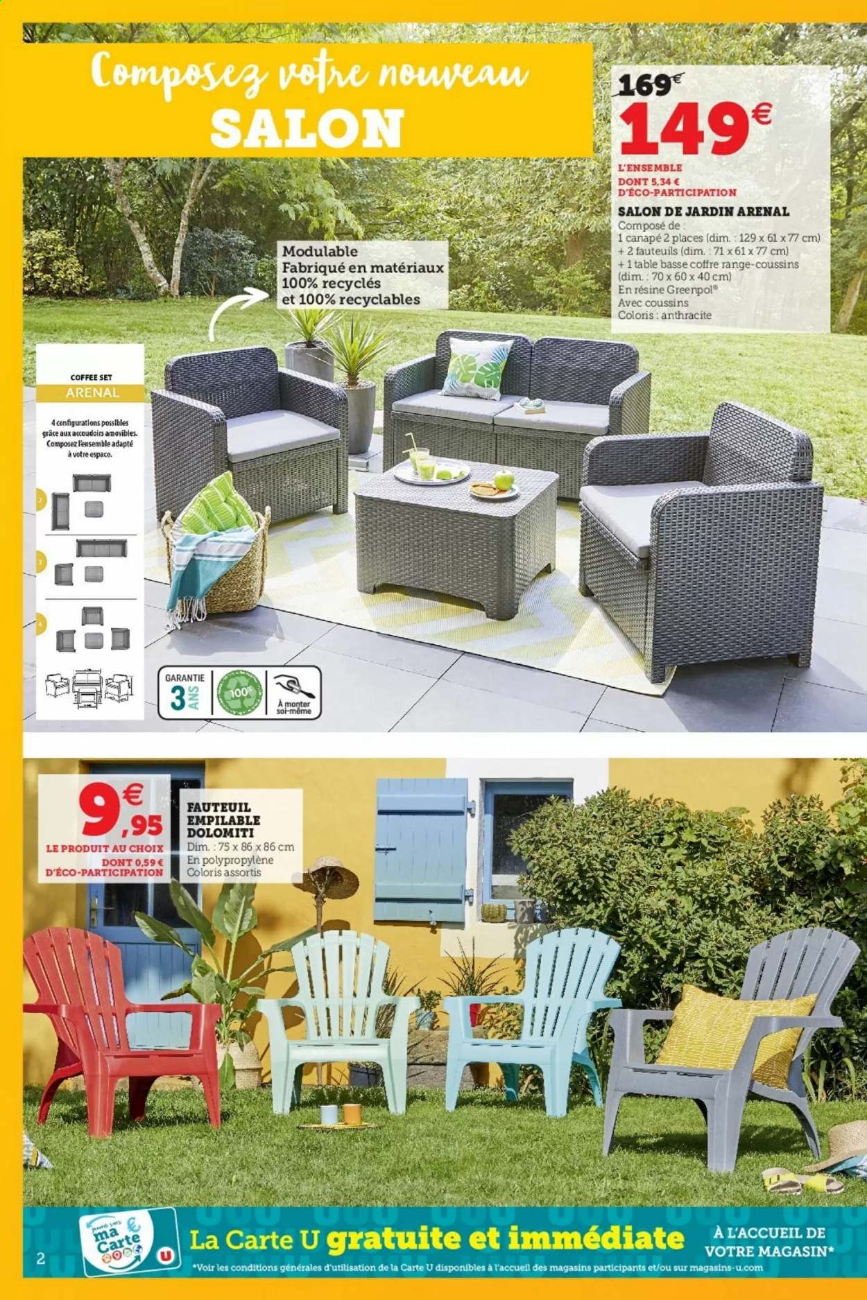 thumbnail - Catalogue SUPER U - 27/04/2021 - 08/05/2021 - Produits soldés - salon de jardin, table, fauteuil. Page 2.