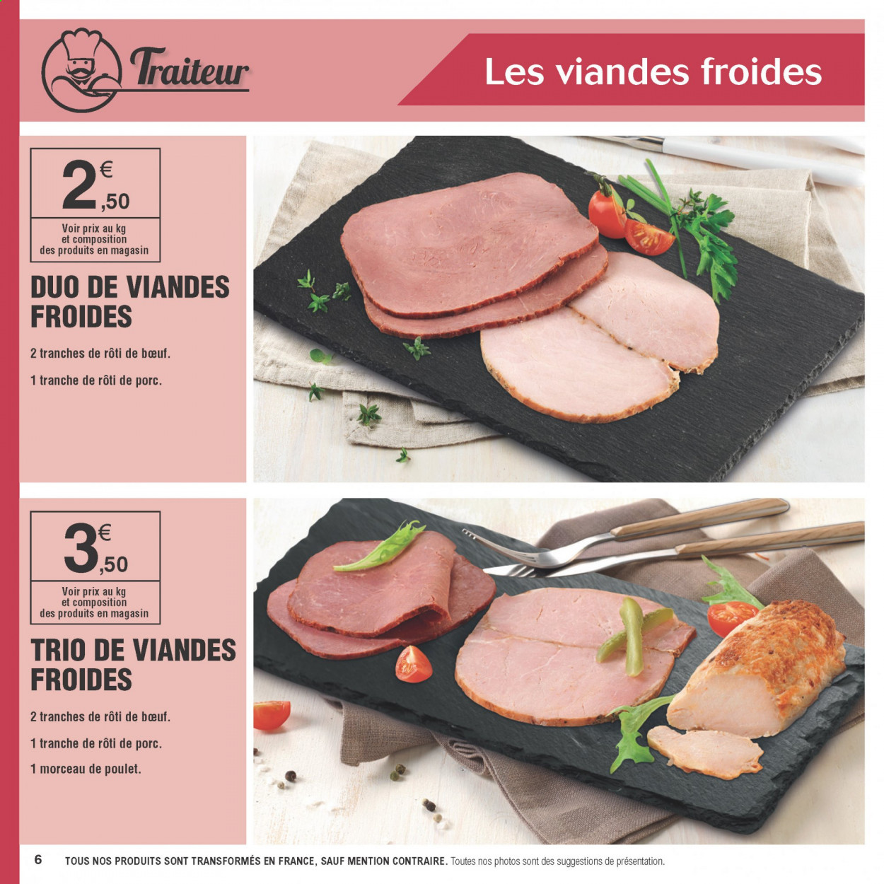 thumbnail - Catalogue E.Leclerc - Produits soldés - rôti de porc, viande de porc, rôti de bœuf. Page 6.