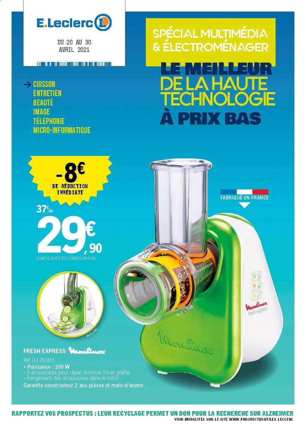 Catalogue E.Leclerc - 20/04/2021 - 30/04/2021. Page 1