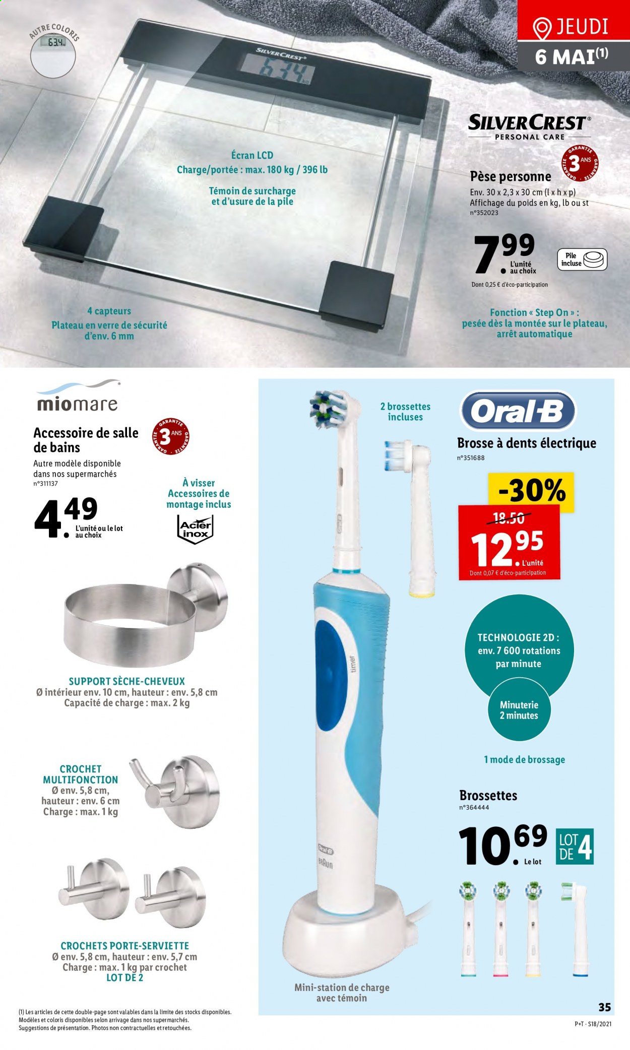 thumbnail - Catalogue Lidl - 05/05/2021 - 11/05/2021 - Produits soldés - Oral-b, brosse à dents, SilverCrest, brosse à dents électrique, sèche-cheveux. Page 39.