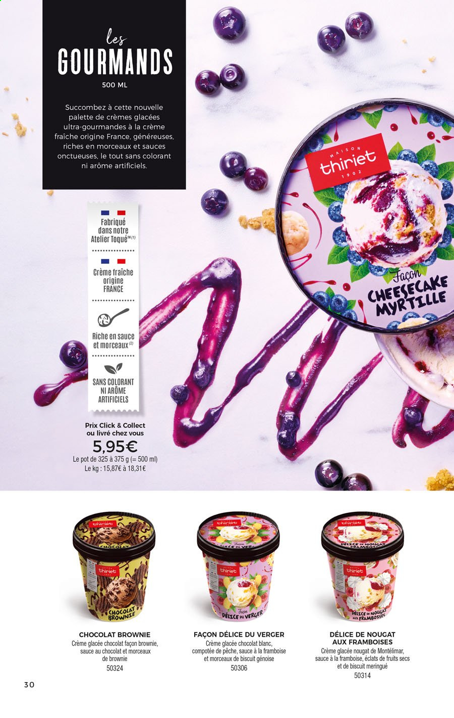 thumbnail - Catalogue Thiriet - 28/04/2021 - 29/08/2021 - Produits soldés - myrtille, brownie, glace, fruits séchés. Page 30.