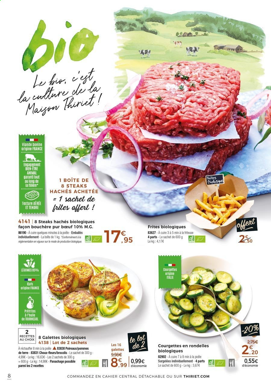 thumbnail - Catalogue Thiriet - 28/04/2021 - 26/05/2021 - Produits soldés - brocoli, courgette, chou-fleur, poireau, pommes de terre, galettes, steak haché, viande hachée. Page 8.