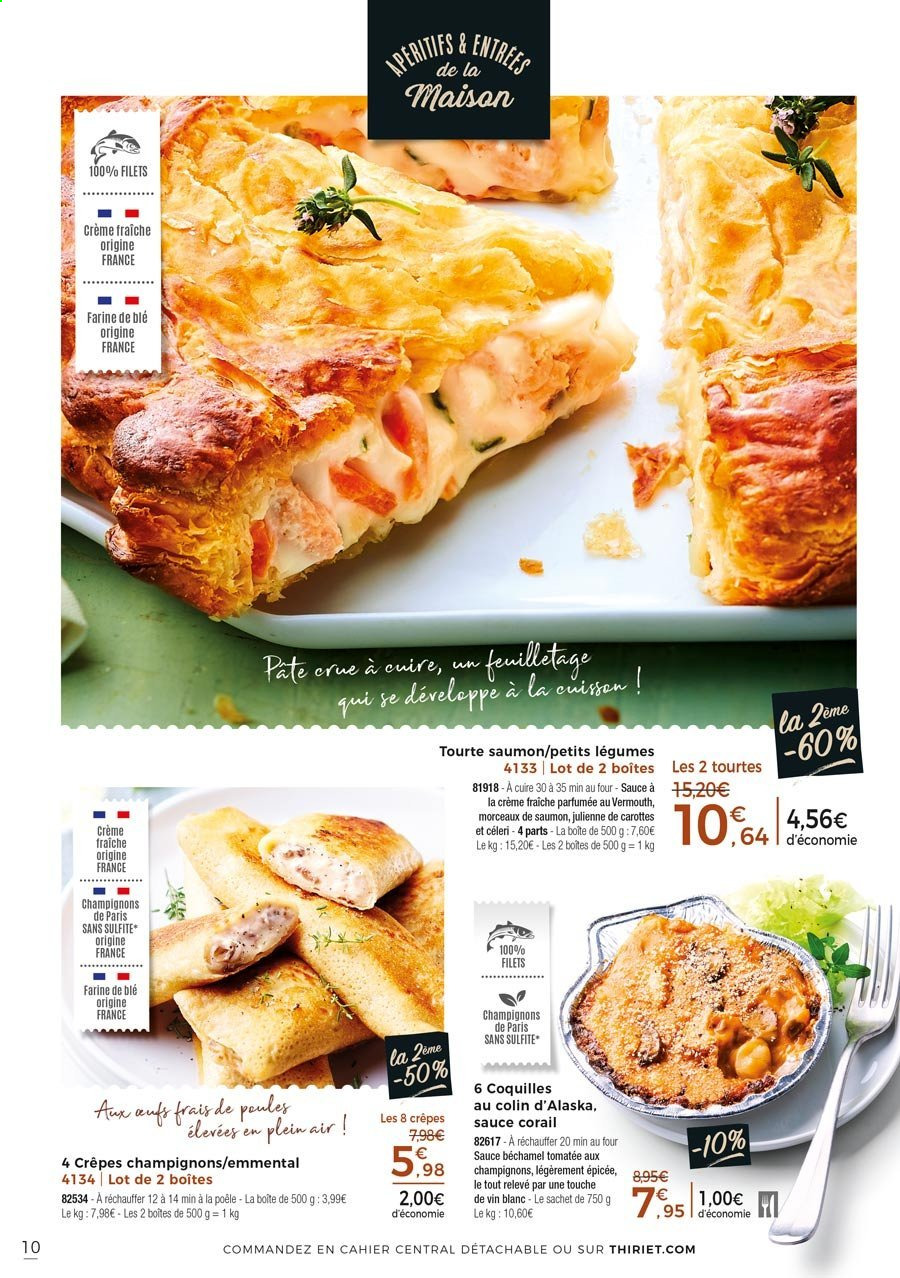 thumbnail - Catalogue Thiriet - 28/04/2021 - 26/05/2021 - Produits soldés - crêpes, champignon de Paris, emmental, farine, vermouth. Page 10.