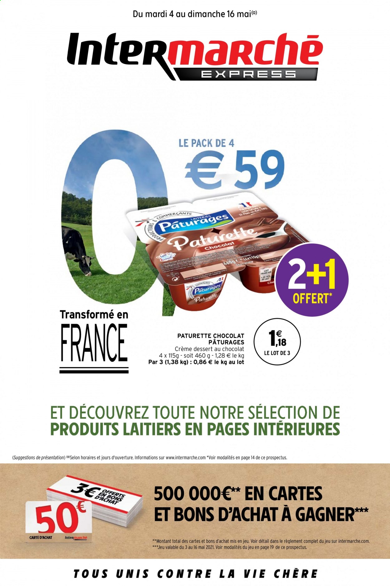 thumbnail - Catalogue Intermarché Express - 04/05/2021 - 16/05/2021 - Produits soldés - dessert, dessert au chocolat, crème dessert. Page 1.