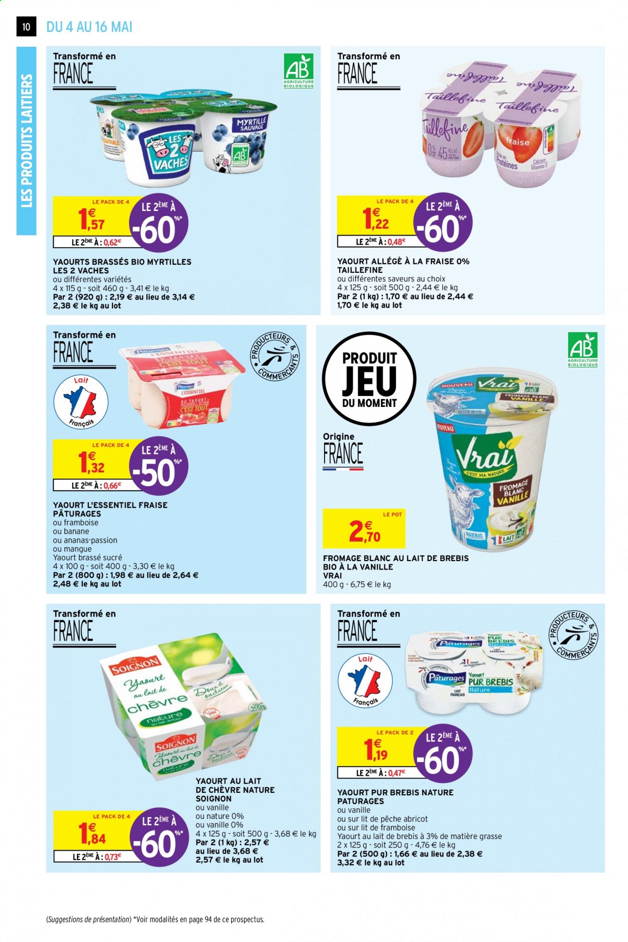 thumbnail - Catalogue Intermarché Hyper - 04/05/2021 - 16/05/2021 - Produits soldés - bananes, fromage, fromage blanc, yaourt. Page 10.