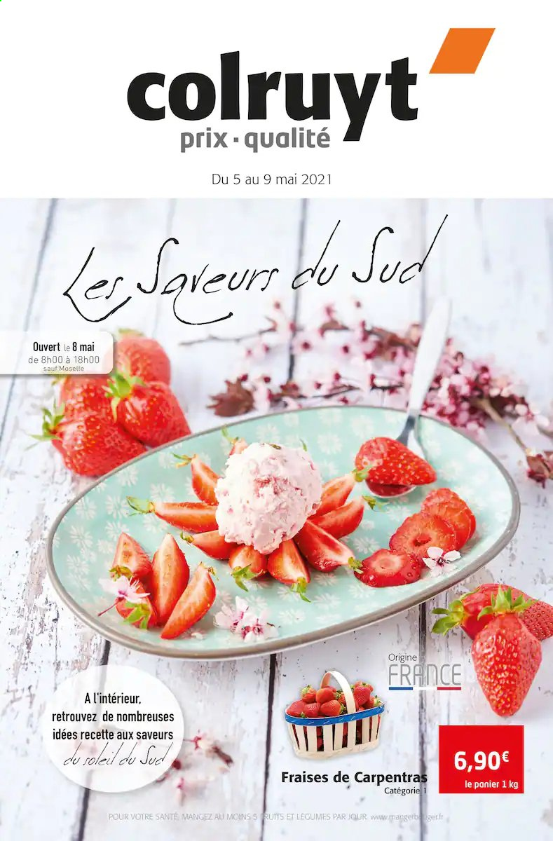 thumbnail - Catalogue Colruyt - 05/05/2021 - 09/05/2021 - Produits soldés - fraises. Page 1.