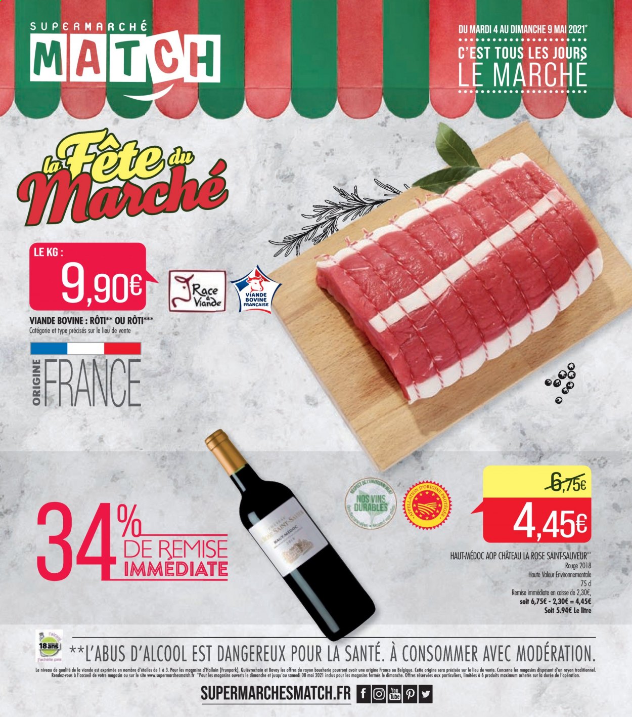 thumbnail - Catalogue Supermarché Match - 04/05/2021 - 09/05/2021 - Produits soldés - vin. Page 1.