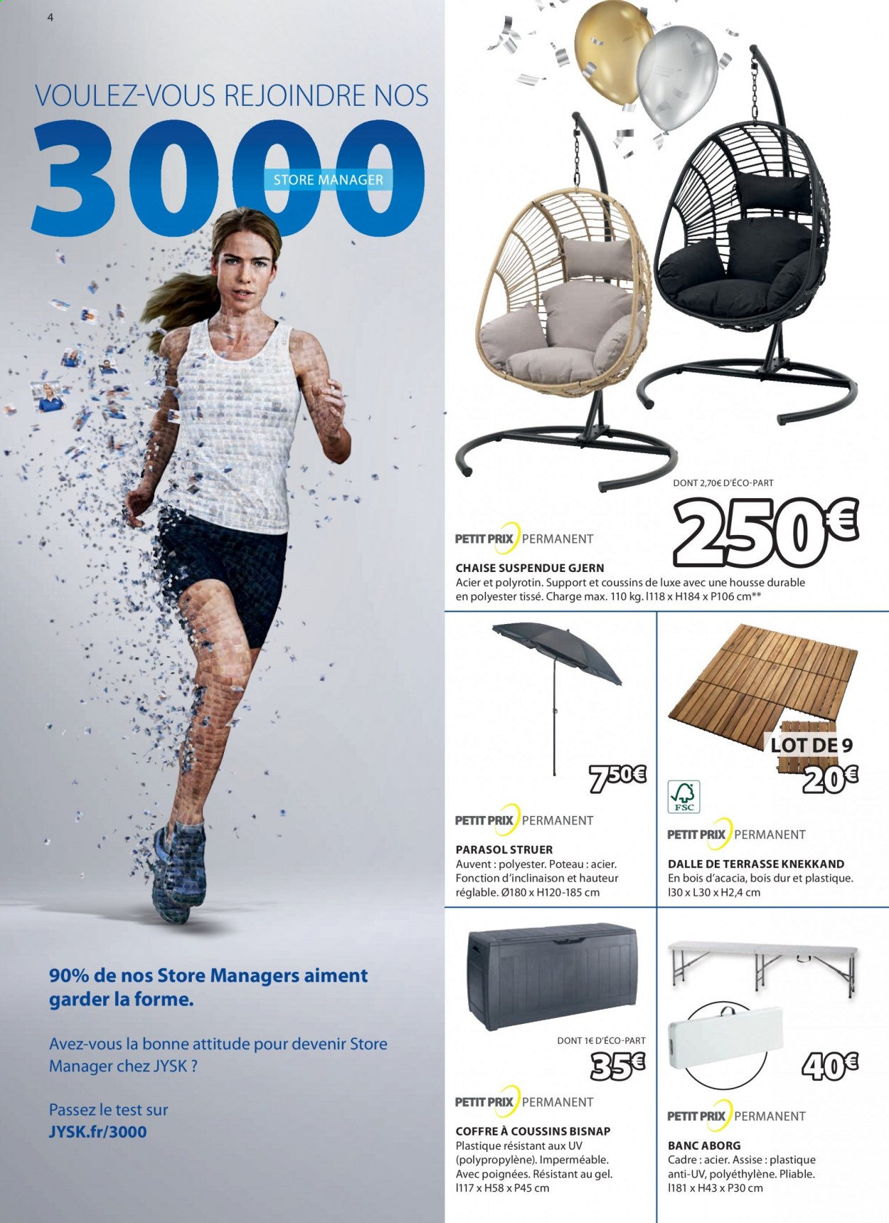 thumbnail - Catalogue JYSK - 04/05/2021 - 17/05/2021 - Produits soldés - chaise, coussin, banc, coffre, parasol. Page 4.