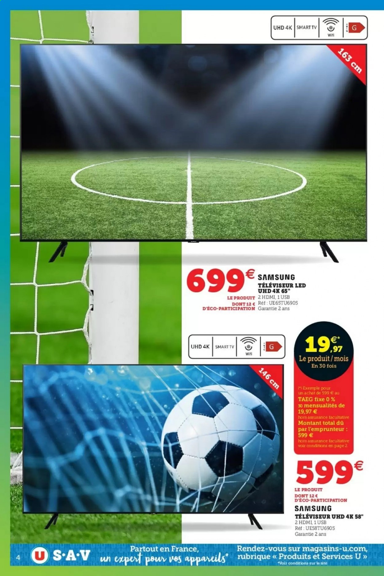 thumbnail - Catalogue SUPER U - 04/05/2021 - 15/05/2021 - Produits soldés - Samsung, téléviseur, téléviseur LED, smart tv. Page 4.