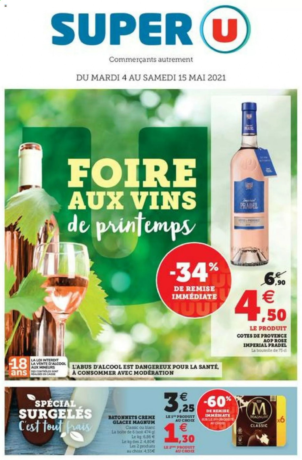 thumbnail - Catalogue SUPER U - 04/05/2021 - 15/05/2021 - Produits soldés - Magnum, vin, banc. Page 1.