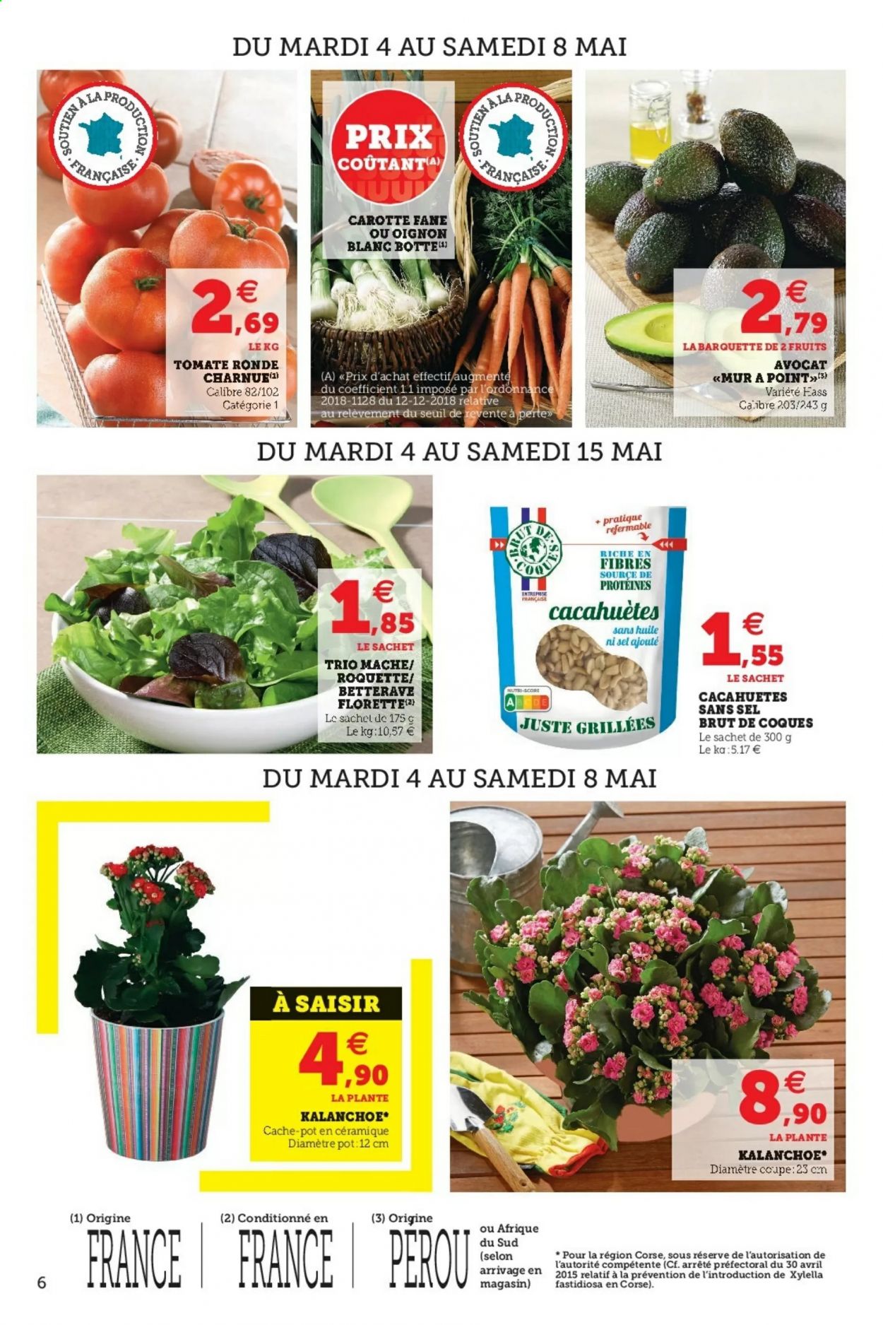 thumbnail - Catalogue U express - 04/05/2021 - 15/05/2021 - Produits soldés - avocat, tomates, betterave, carotte, mâche, cacahuètes. Page 6.