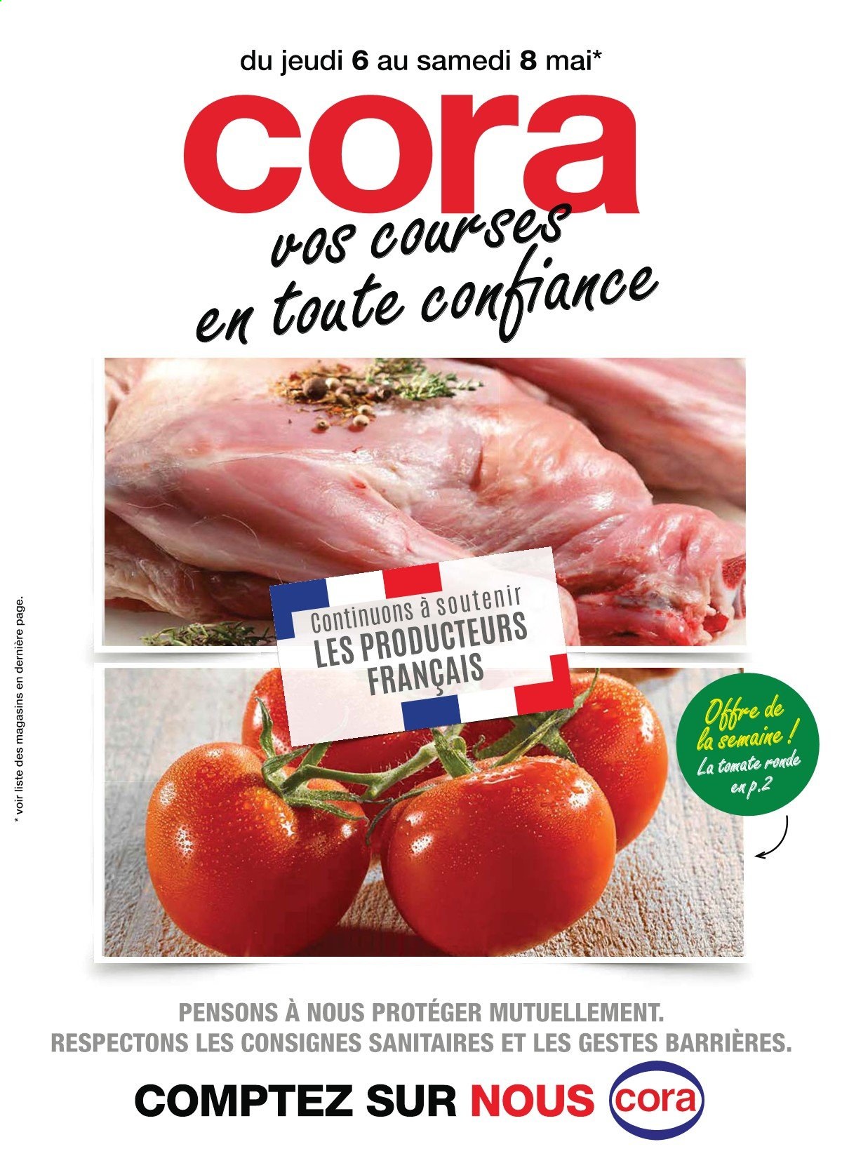 thumbnail - Catalogue Cora - 06/05/2021 - 08/05/2021 - Produits soldés - tomates. Page 1.