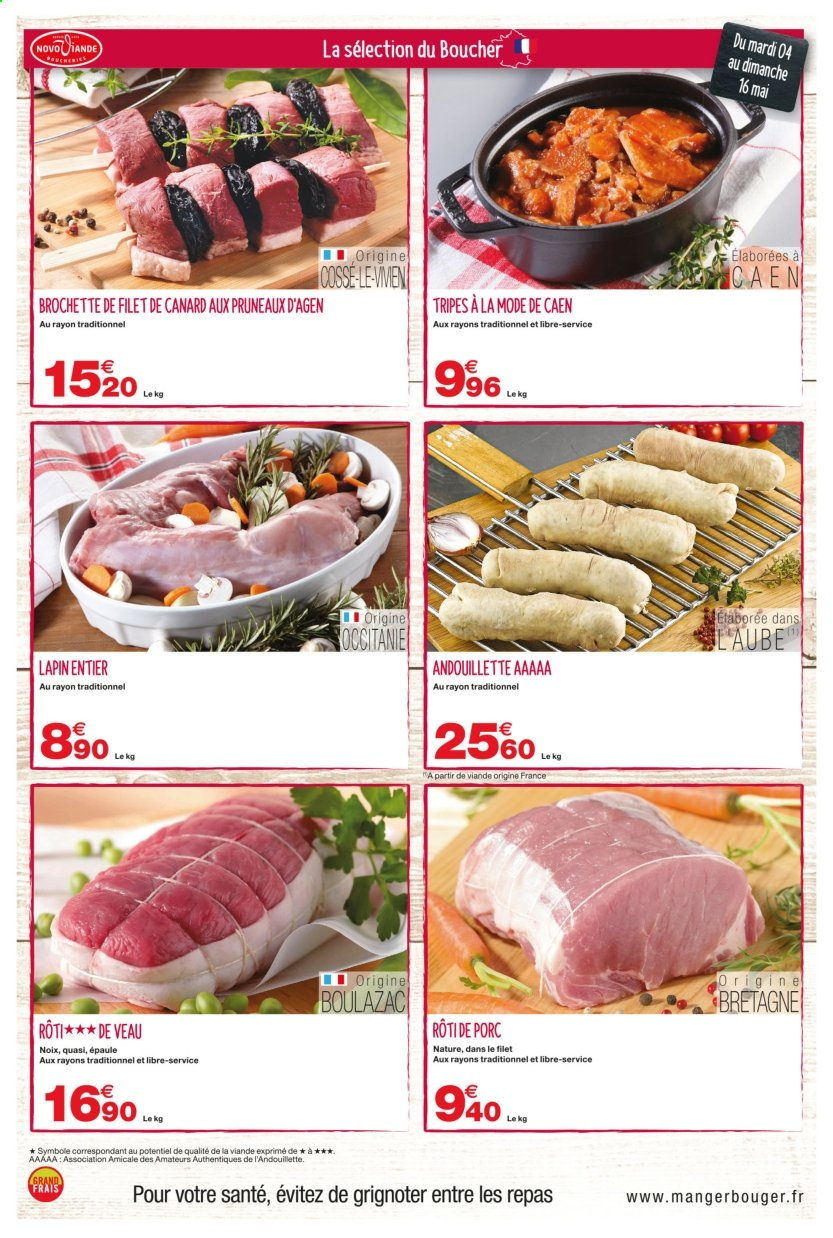 thumbnail - Catalogue Grand Frais - 05/05/2021 - 16/05/2021 - Produits soldés - rôti de porc, viande de porc, filet de canard, viande de veau, lapin entier, viande de lapin, andouillette. Page 2.