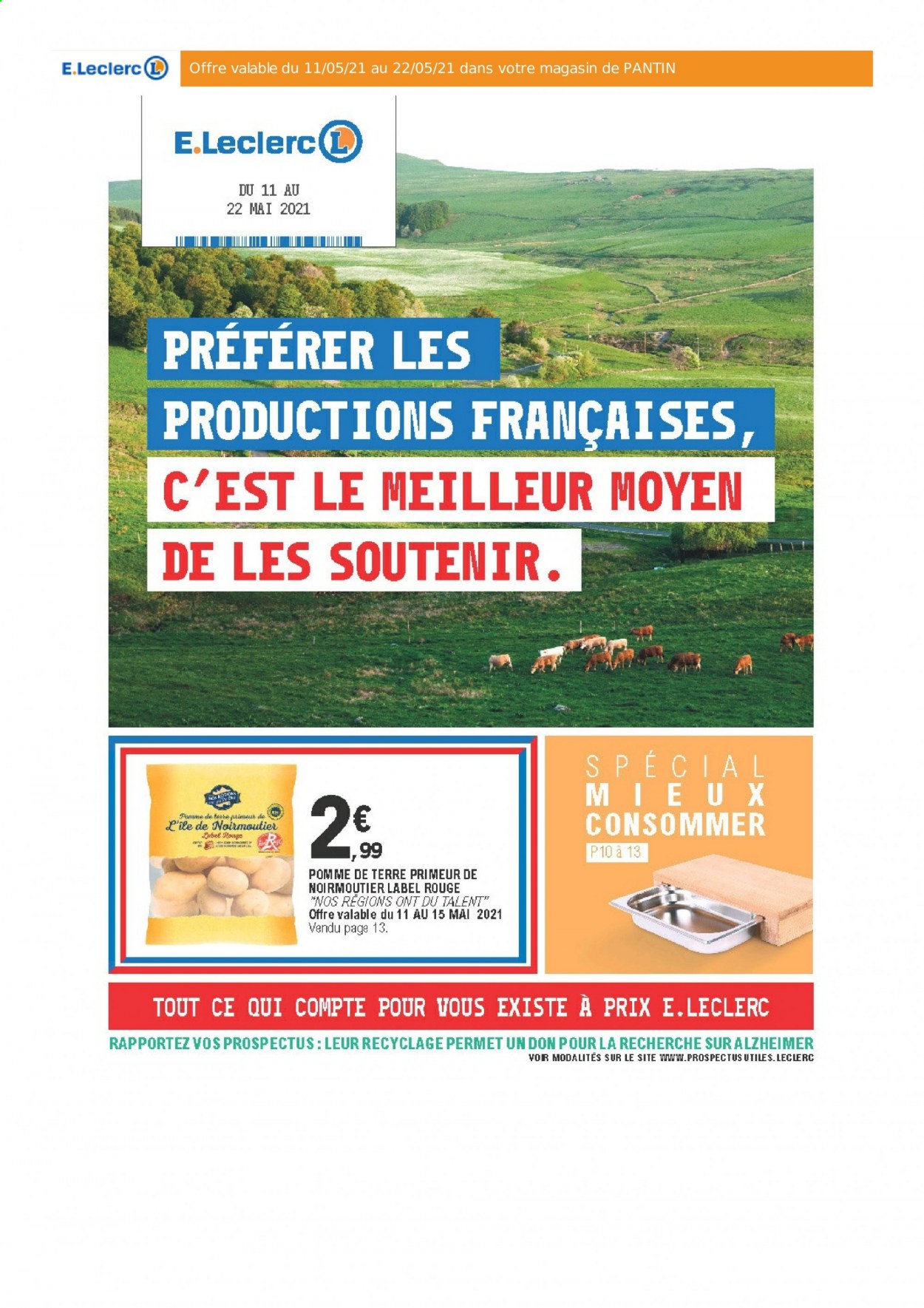 thumbnail - Catalogue E.Leclerc - 11/05/2021 - 22/05/2021 - Produits soldés - pommes de terre. Page 1.