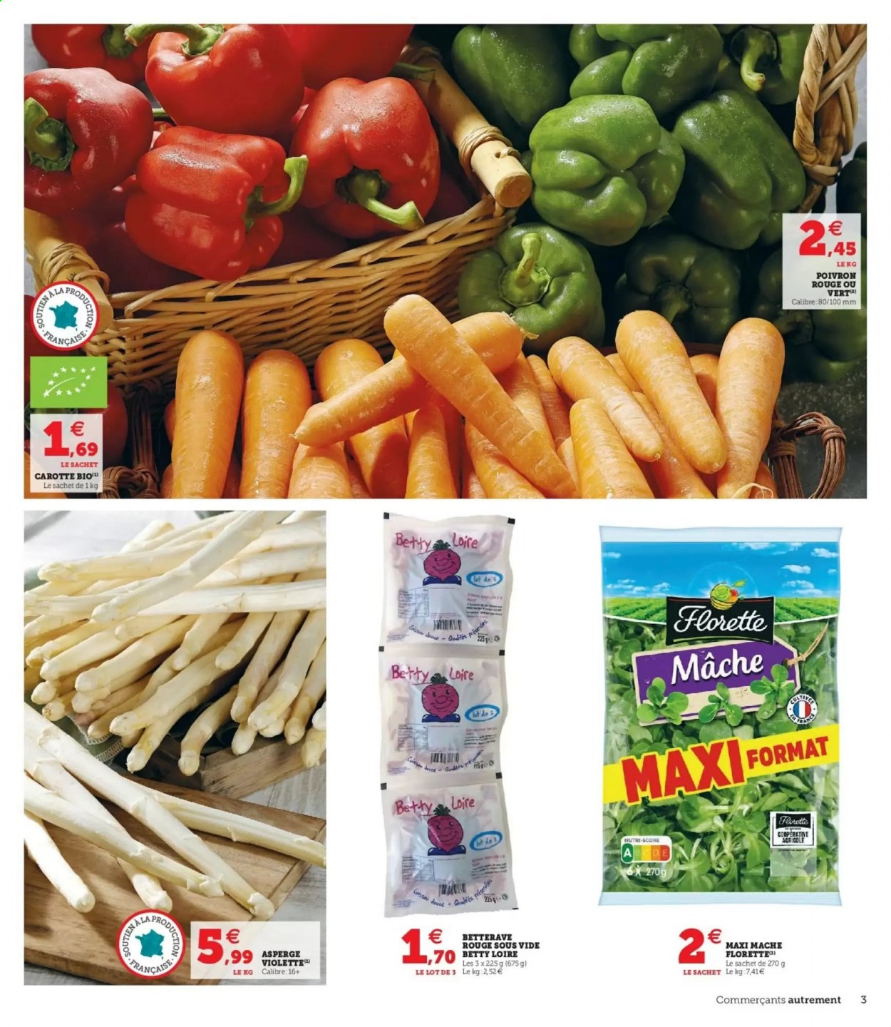 thumbnail - Catalogue SUPER U - 11/05/2021 - 15/05/2021 - Produits soldés - asperge, betterave, carotte, poivrons, mâche. Page 3.