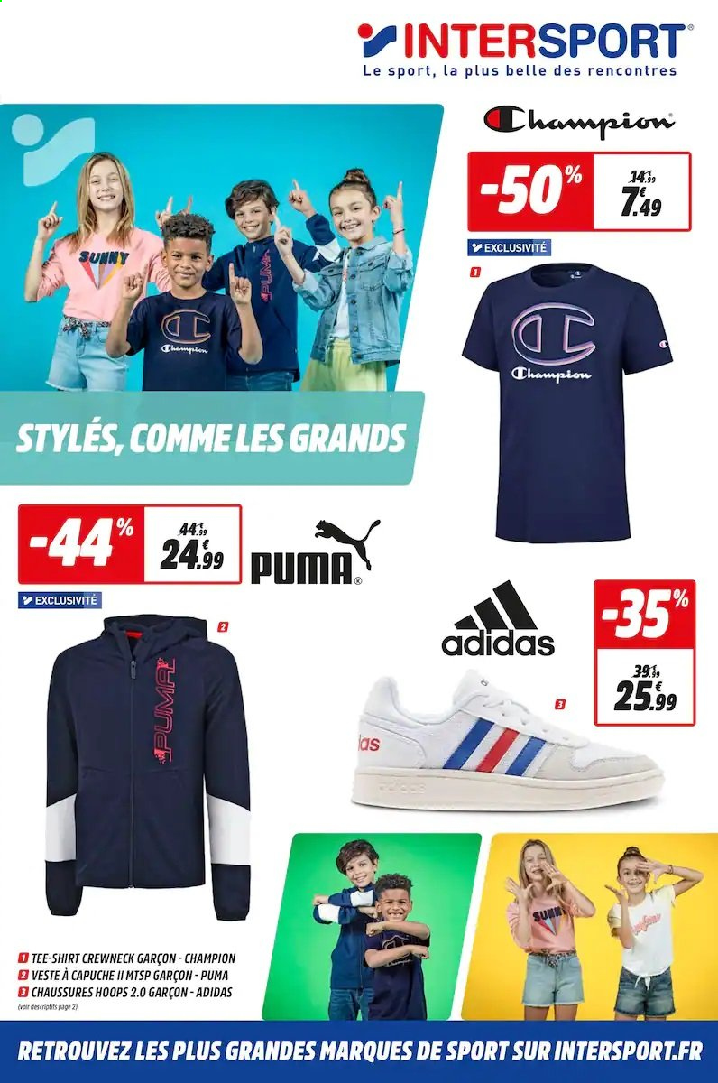 thumbnail - Catalogue INTERSPORT - 10/05/2021 - 23/05/2021 - Produits soldés - Adidas, Puma, veste, t-shirt. Page 1.