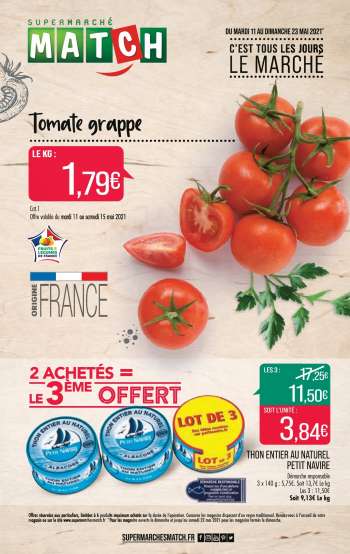 Catalogue Supermarché Match - 11.05.2021 - 23.05.2021.