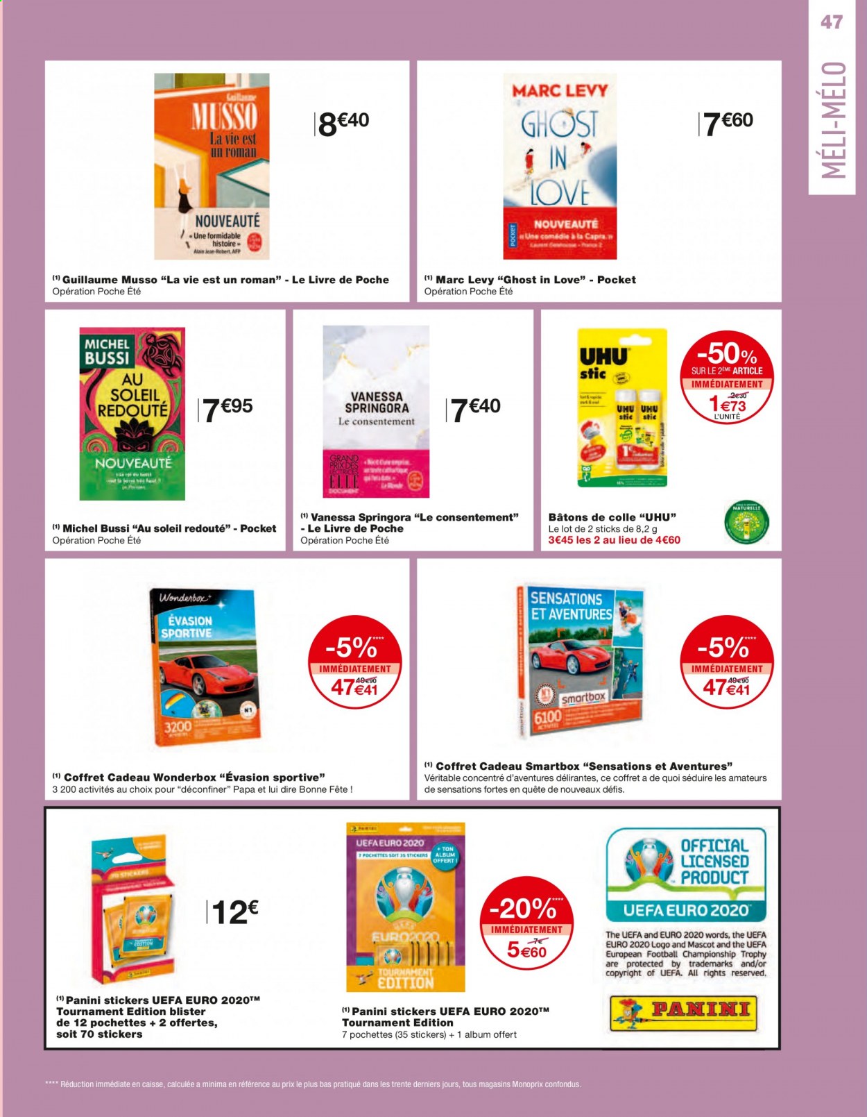 thumbnail - Catalogue Monoprix - 09/06/2021 - 20/06/2021 - Produits soldés - coffret cadeau, vernis à ongles, tube de colle, livre. Page 47.