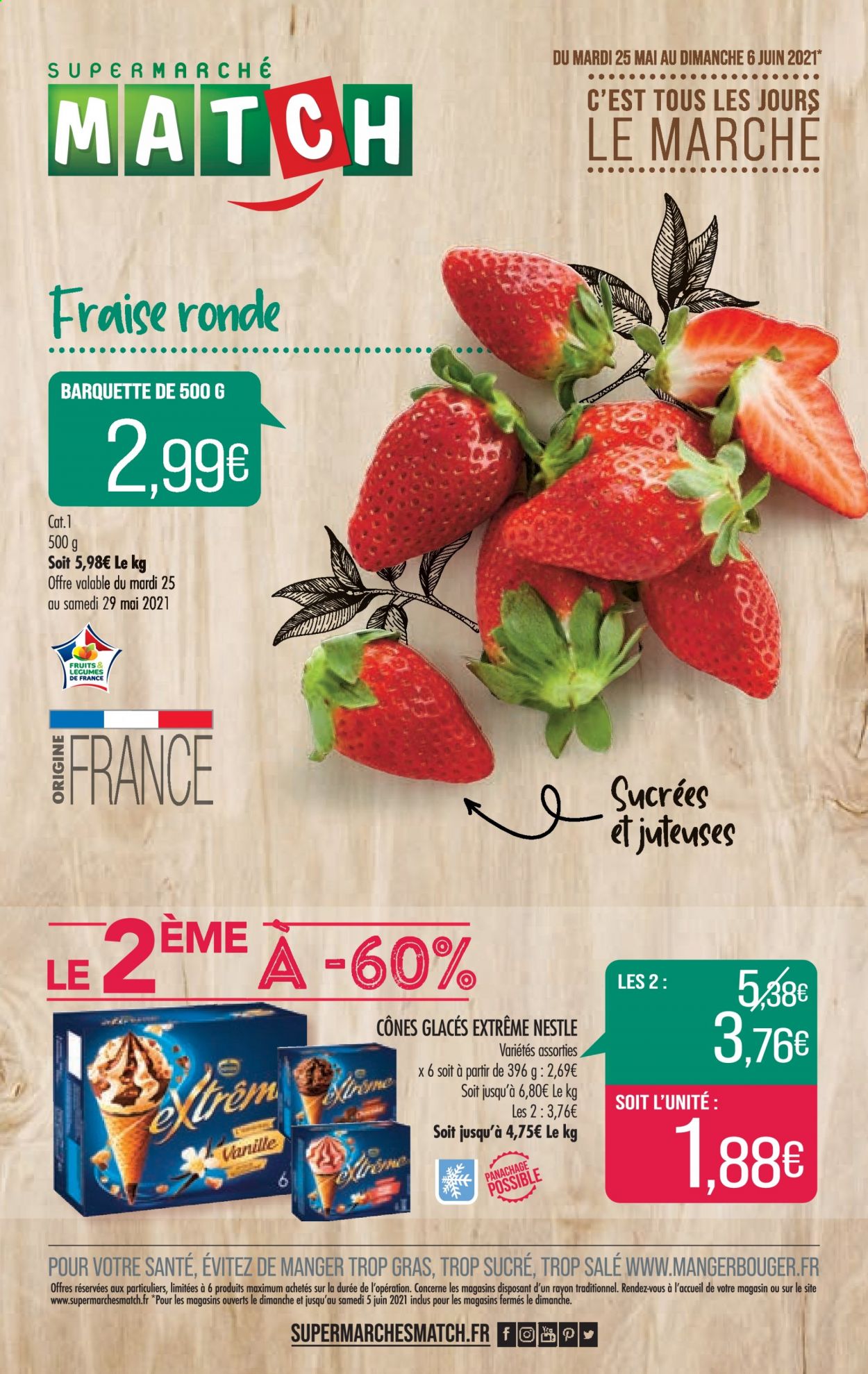 thumbnail - Catalogue Supermarché Match - 25/05/2021 - 06/06/2021 - Produits soldés - Nestlé, cônes. Page 1.