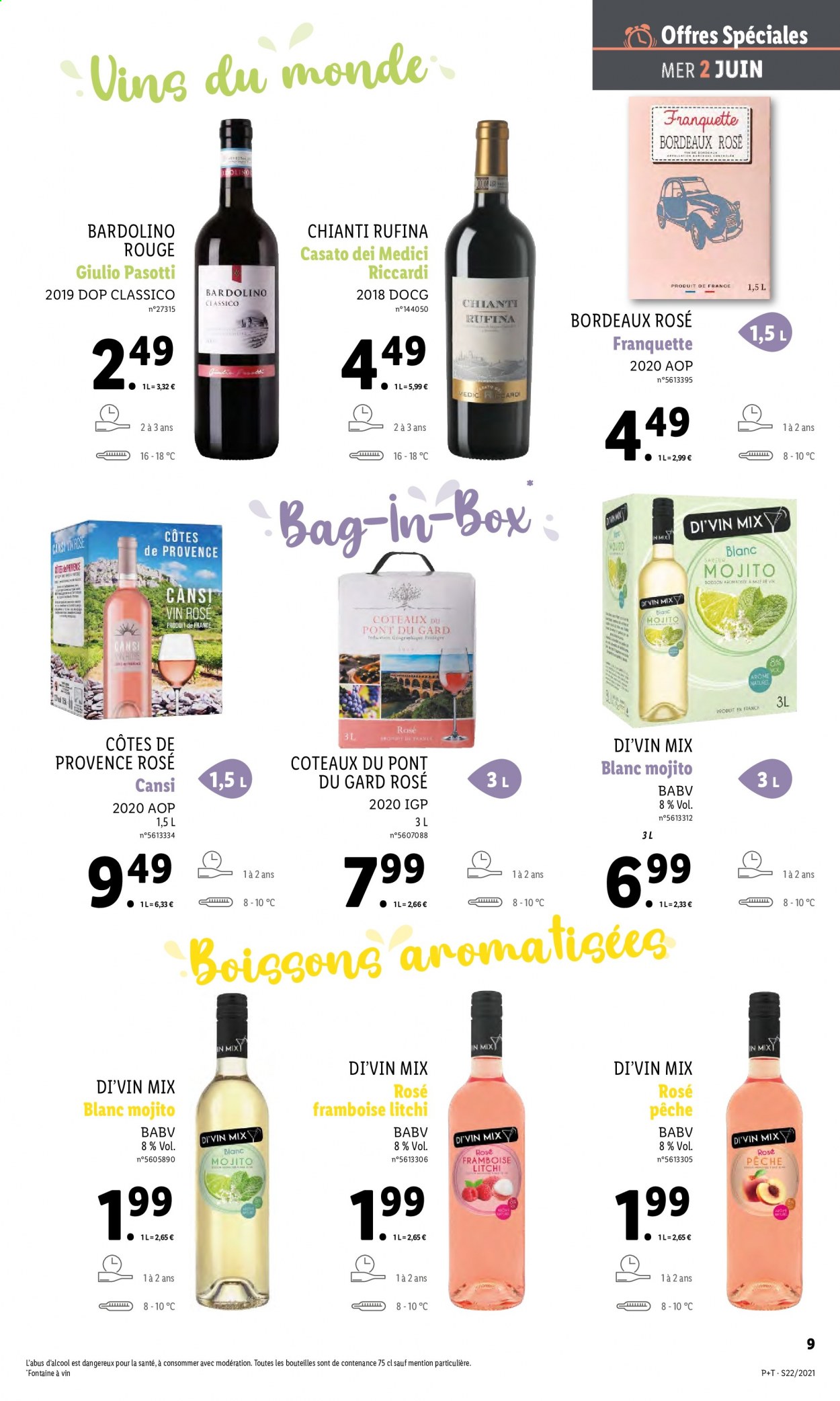 thumbnail - Catalogue Lidl - 02/06/2021 - 08/06/2021 - Produits soldés - Bordeaux, vin rosé. Page 9.