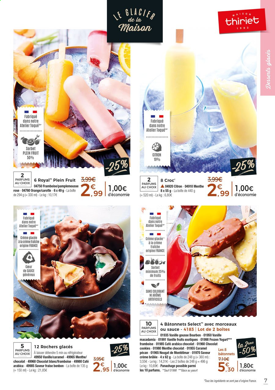 thumbnail - Catalogue Thiriet - 27/05/2021 - 17/06/2021 - Produits soldés - pamplemousse, yaourt, glace, sorbet, cookies, menthe. Page 7.