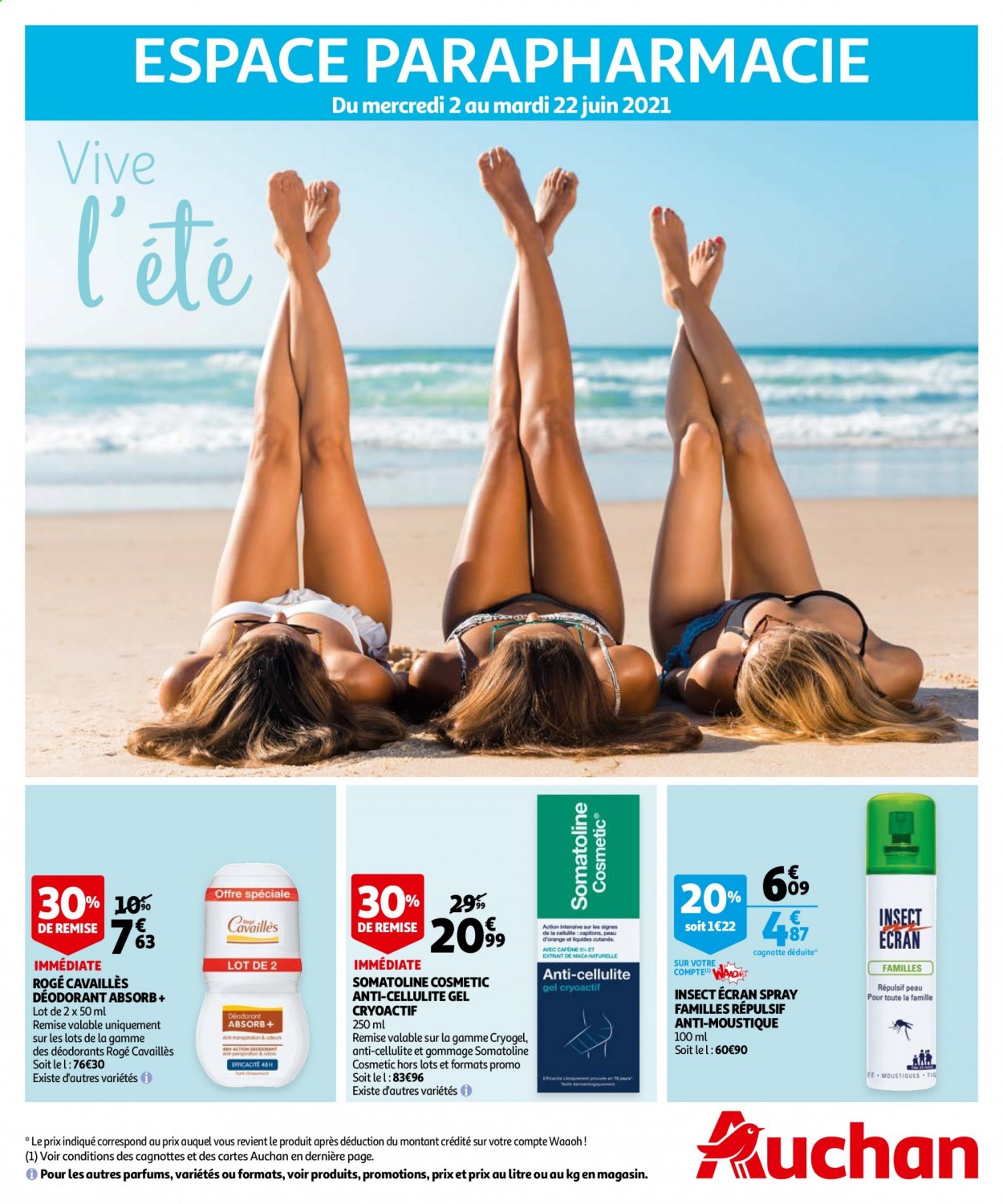thumbnail - Catalogue Auchan - 02/06/2021 - 22/06/2021 - Produits soldés - Rogé Cavaillès, déodorant, desodorisant. Page 1.