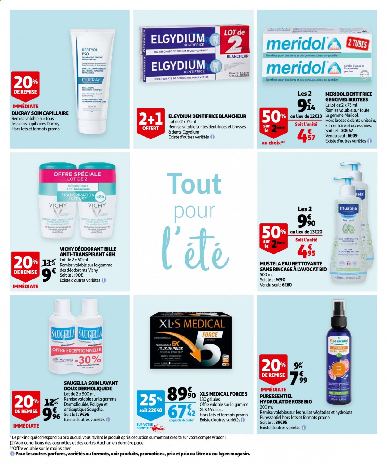 thumbnail - Catalogue Auchan - 02/06/2021 - 22/06/2021 - Produits soldés - huile, Puressentiel, shampooing, Mustela, dentifrice, Elgydium, brosse à dents, Ducray, eau nettoyante, Vichy, anti-transpirant, déodorant, desodorisant. Page 3.