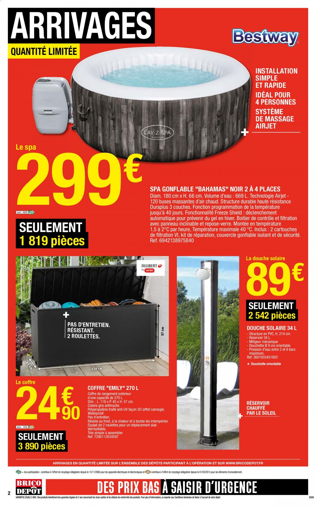 thumbnail - Catalogue Brico Dépôt - 04/06/2021 - 22/06/2021 - Produits soldés - mitigeur, verre, coffre, kit de réparation, lay-z-spa. Page 2.