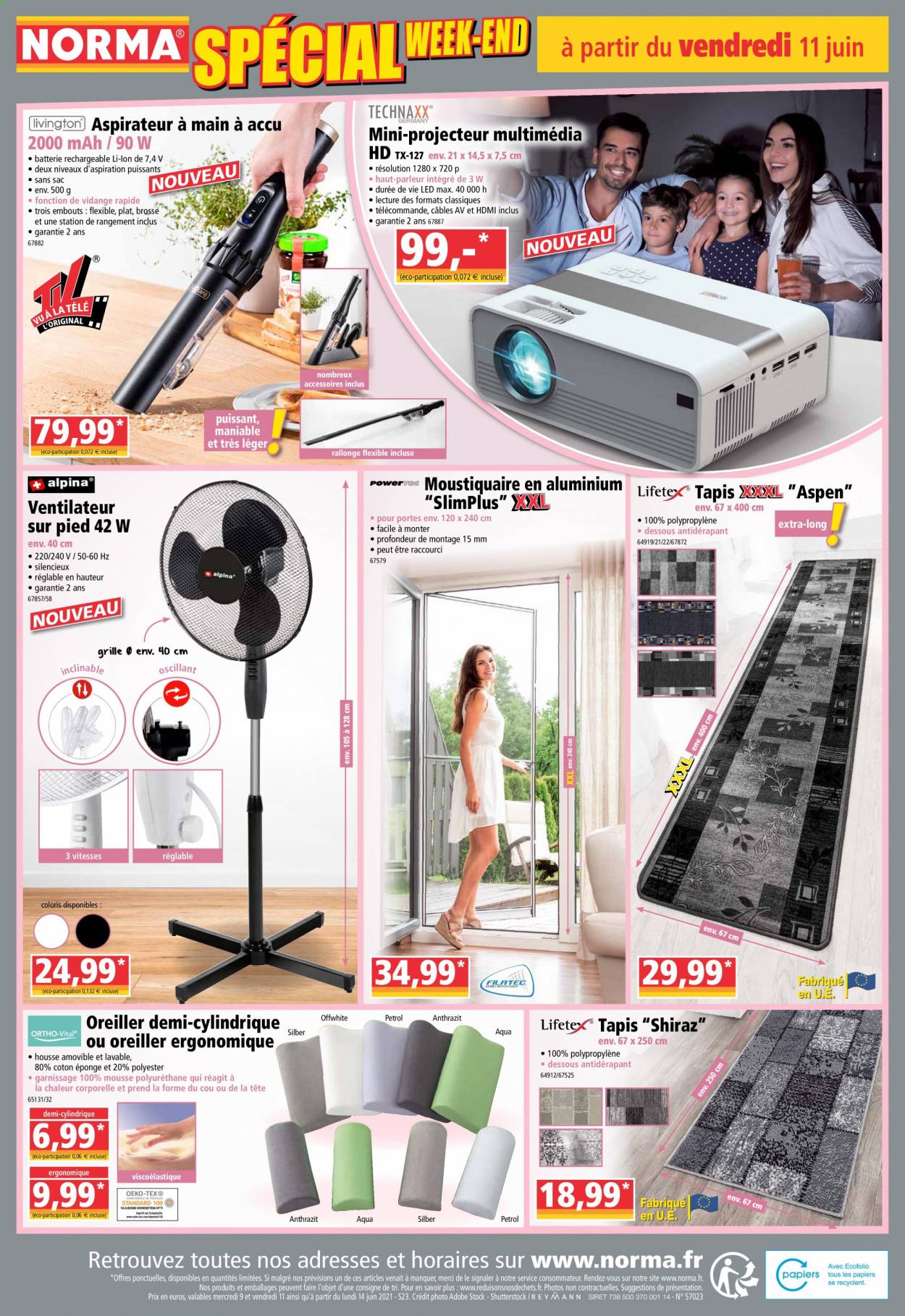 thumbnail - Catalogue Norma - 09/06/2021 - 17/06/2021 - Produits soldés - vin rouge, oreiller, projecteur, ventilateur, aspirateur. Page 12.