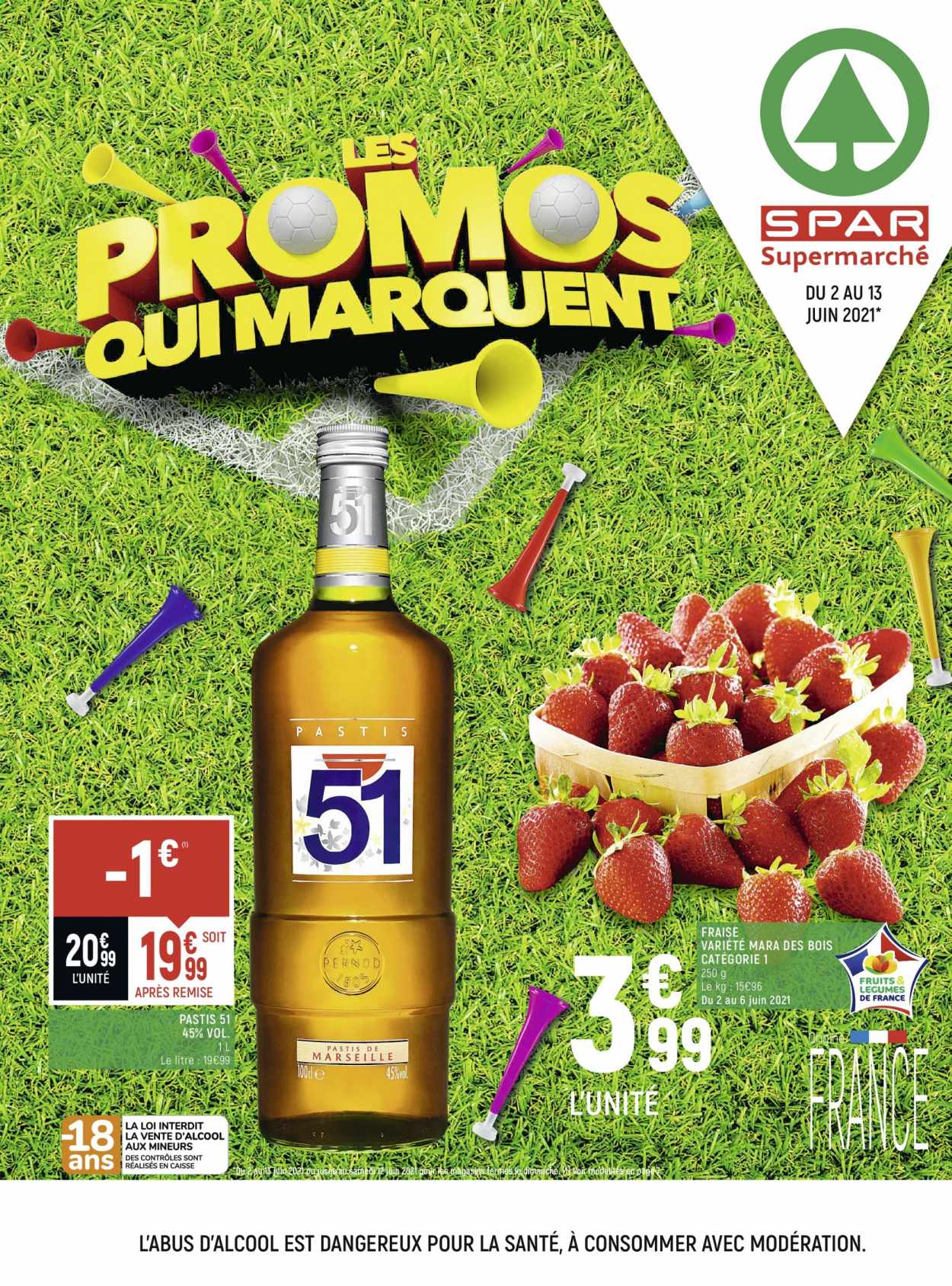thumbnail - Catalogue Spar Supermarché - 02/06/2021 - 13/06/2021 - Produits soldés - pastis. Page 1.