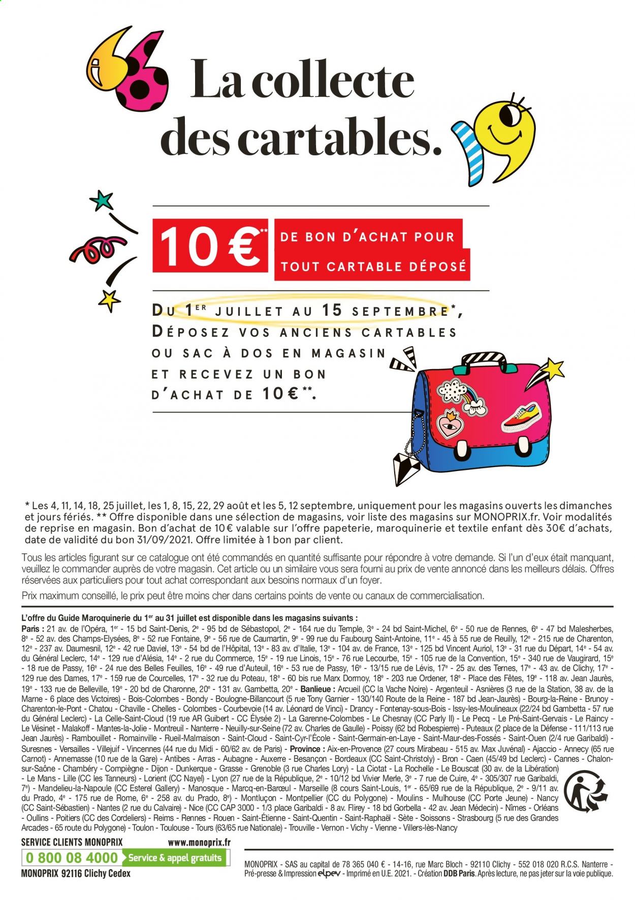 thumbnail - Catalogue Monoprix - 01/07/2021 - 31/07/2021 - Produits soldés - Garnier, Bordeaux, vin rouge, Vichy, Levis, jeans, sac à dos. Page 12.