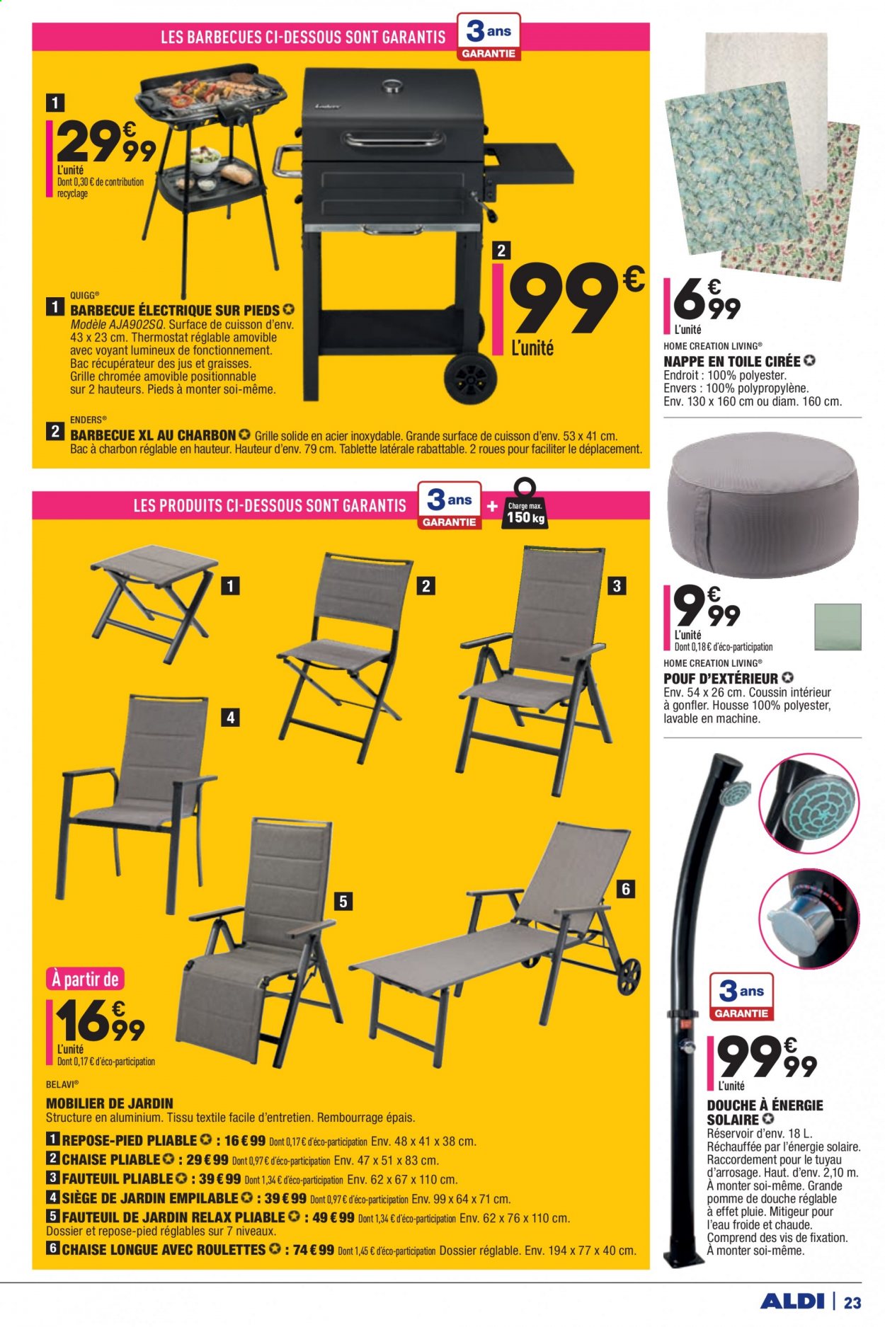 thumbnail - Catalogue ALDI - 15/06/2021 - 21/06/2021 - Produits soldés - nappe, coussin, chaise, vis, barbecue. Page 25.