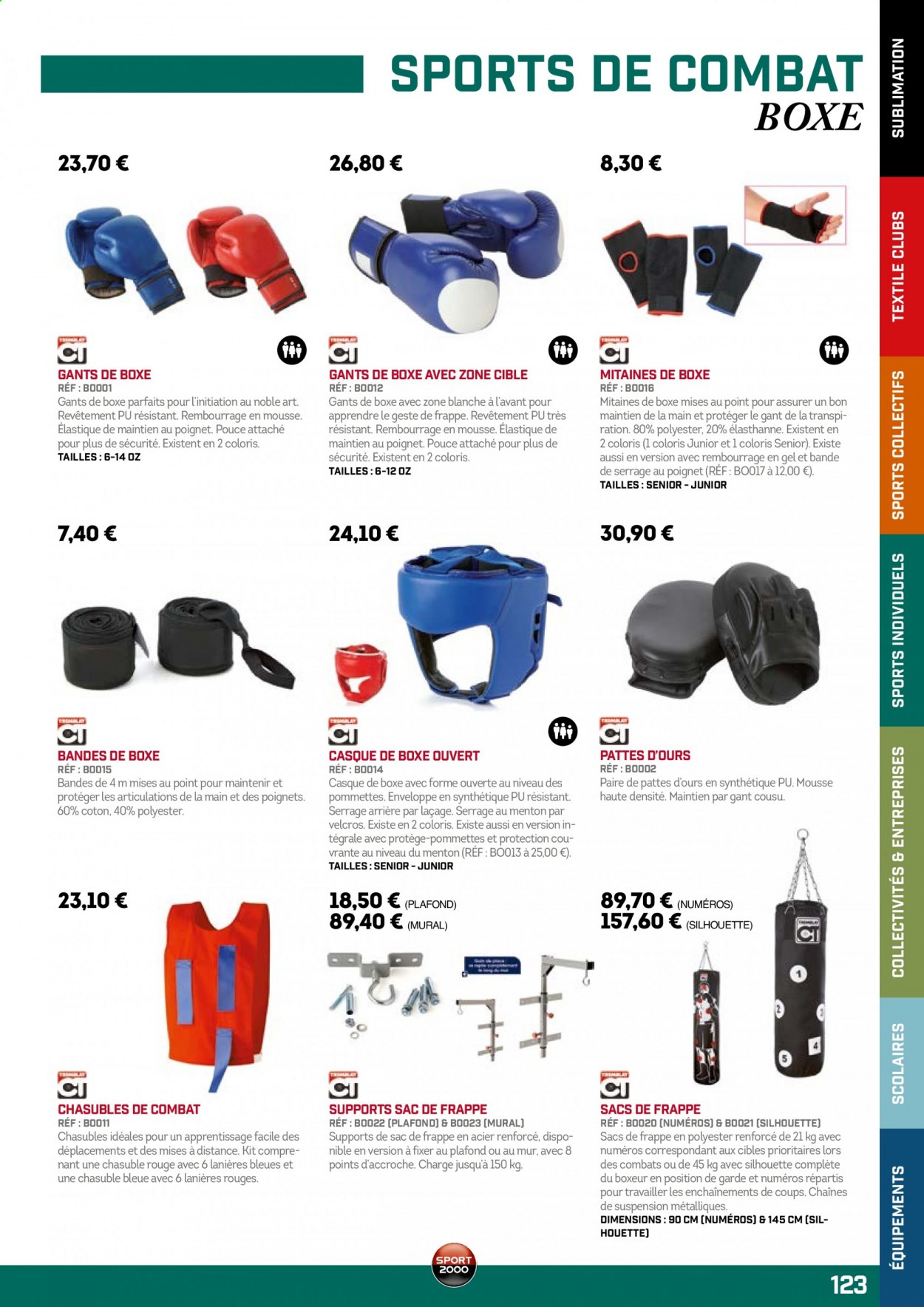 thumbnail - Catalogue Sport 2000 - Produits soldés - casque, gants de boxe. Page 123.