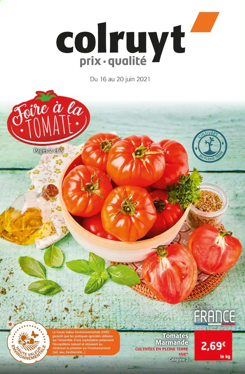 thumbnail - Catalogue Colruyt - 16/06/2021 - 20/06/2021 - Produits soldés - tomates. Page 1.