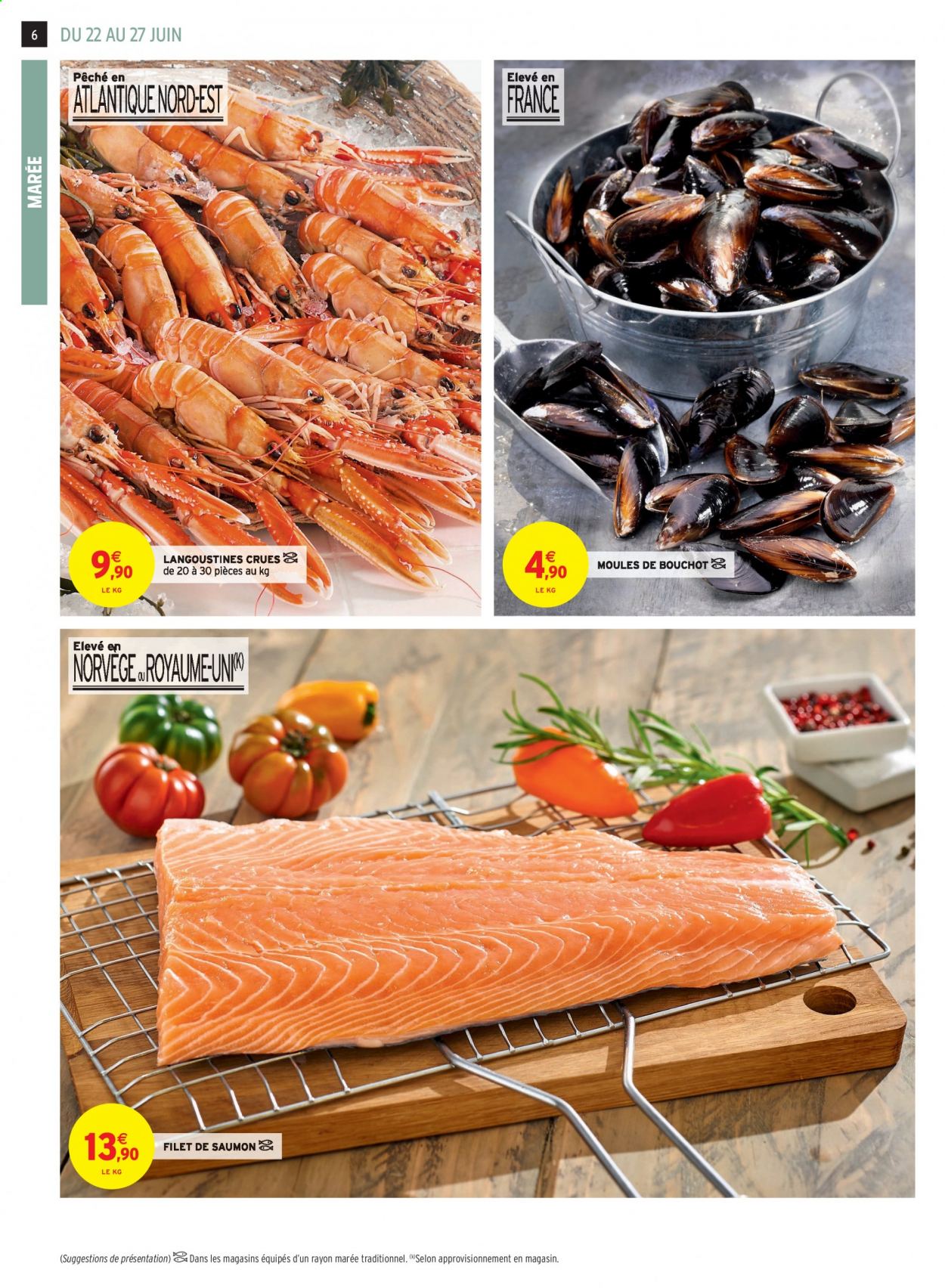 thumbnail - Catalogue Intermarché - 22/06/2021 - 27/06/2021 - Produits soldés - saumon, moules, pavés de saumon. Page 6.