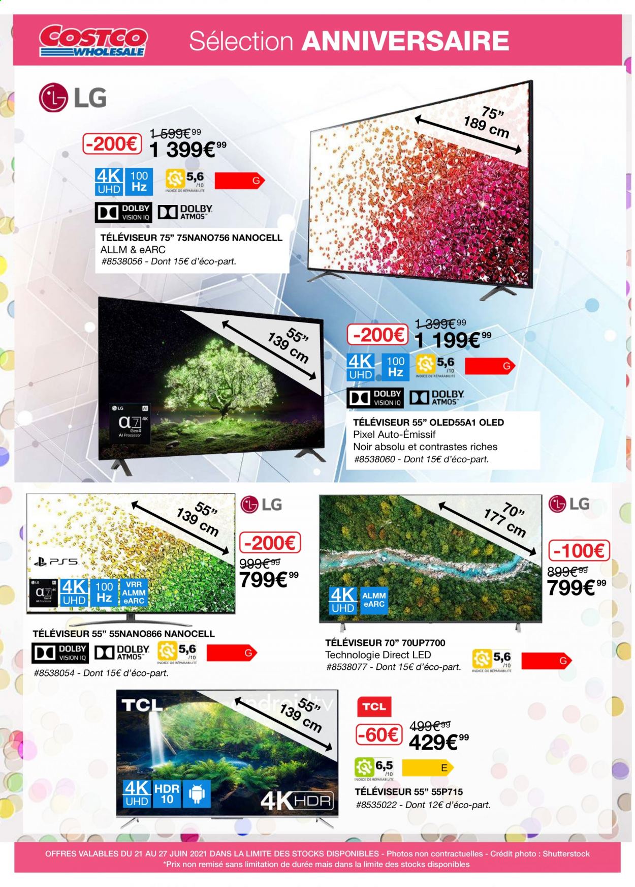 thumbnail - Catalogue Costco - 21/06/2021 - 27/06/2021 - Produits soldés - téléviseur. Page 1.