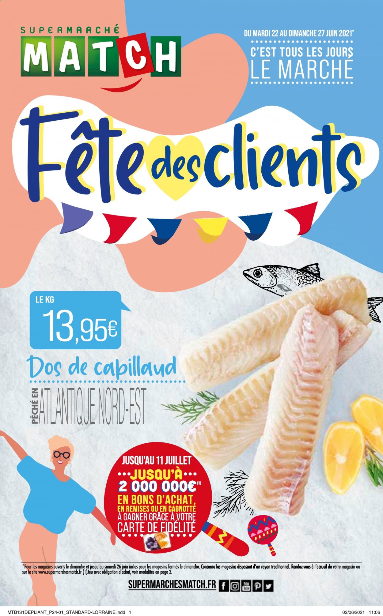 Catalogue Supermarché Match - 22/06/2021 - 27/06/2021. Page 1