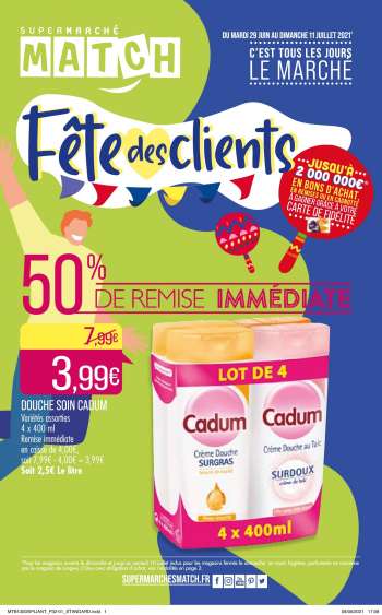 Catalogue Supermarché Match - 29.06.2021 - 11.07.2021.