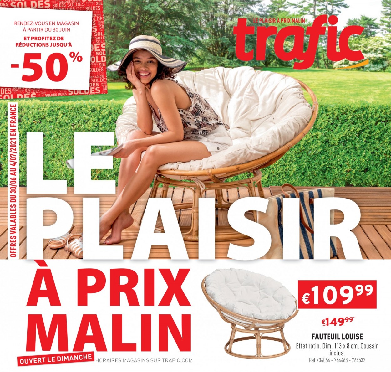 thumbnail - Catalogue Trafic - 30/06/2021 - 04/07/2021 - Produits soldés - coussin, fauteuil. Page 1.