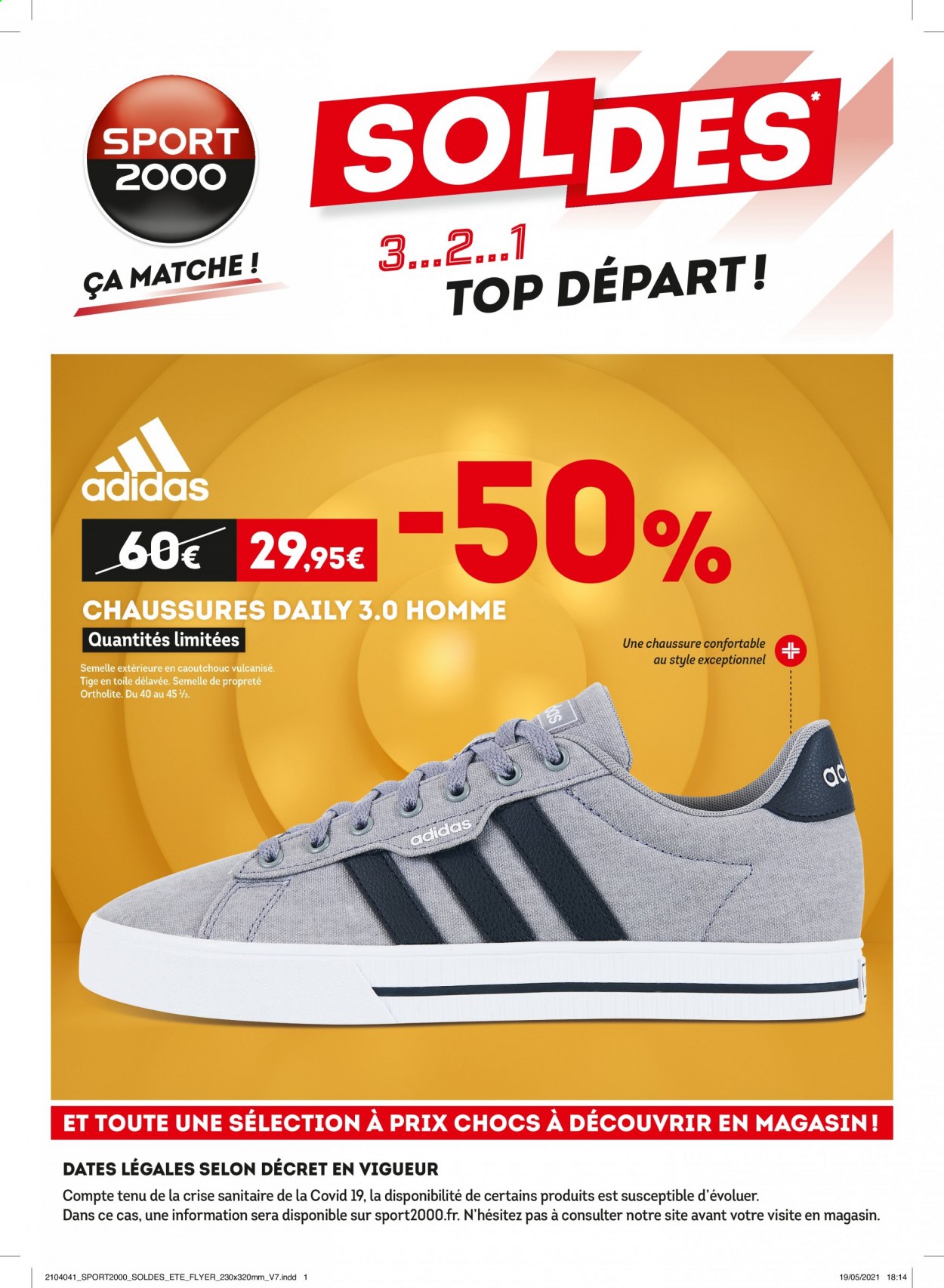 thumbnail - Catalogue Sport 2000 - 30/06/2021 - 27/07/2021 - Produits soldés - Adidas, chaussure. Page 1.