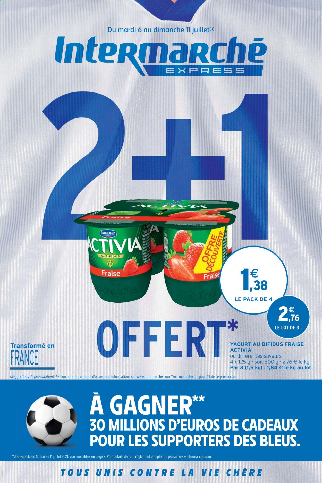 thumbnail - Catalogue Intermarché Express - 06/07/2021 - 11/07/2021 - Produits soldés - Activia, yaourt, Danone. Page 1.