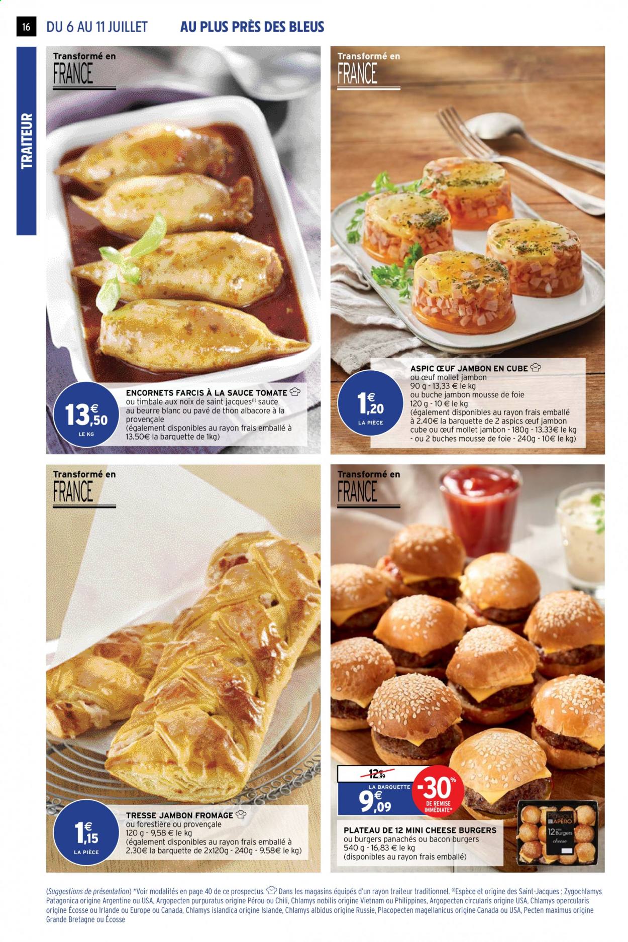 thumbnail - Catalogue Intermarché Super - 06/07/2021 - 11/07/2021 - Produits soldés - encornet, pavé de thon, bacon, mousse de foie, fromage. Page 16.