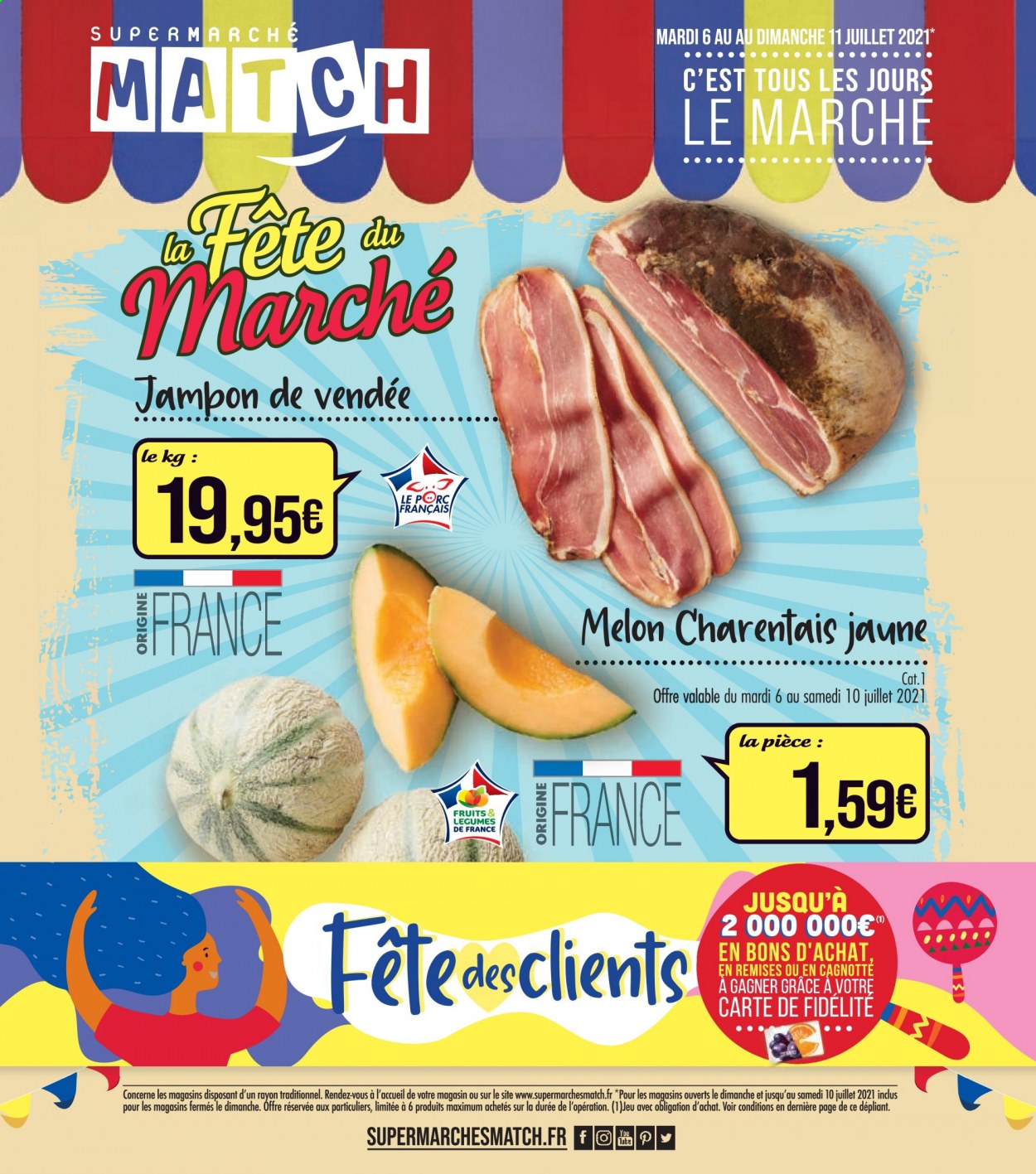 thumbnail - Catalogue Supermarché Match - 06/07/2021 - 11/07/2021 - Produits soldés - jeu, melon. Page 1.