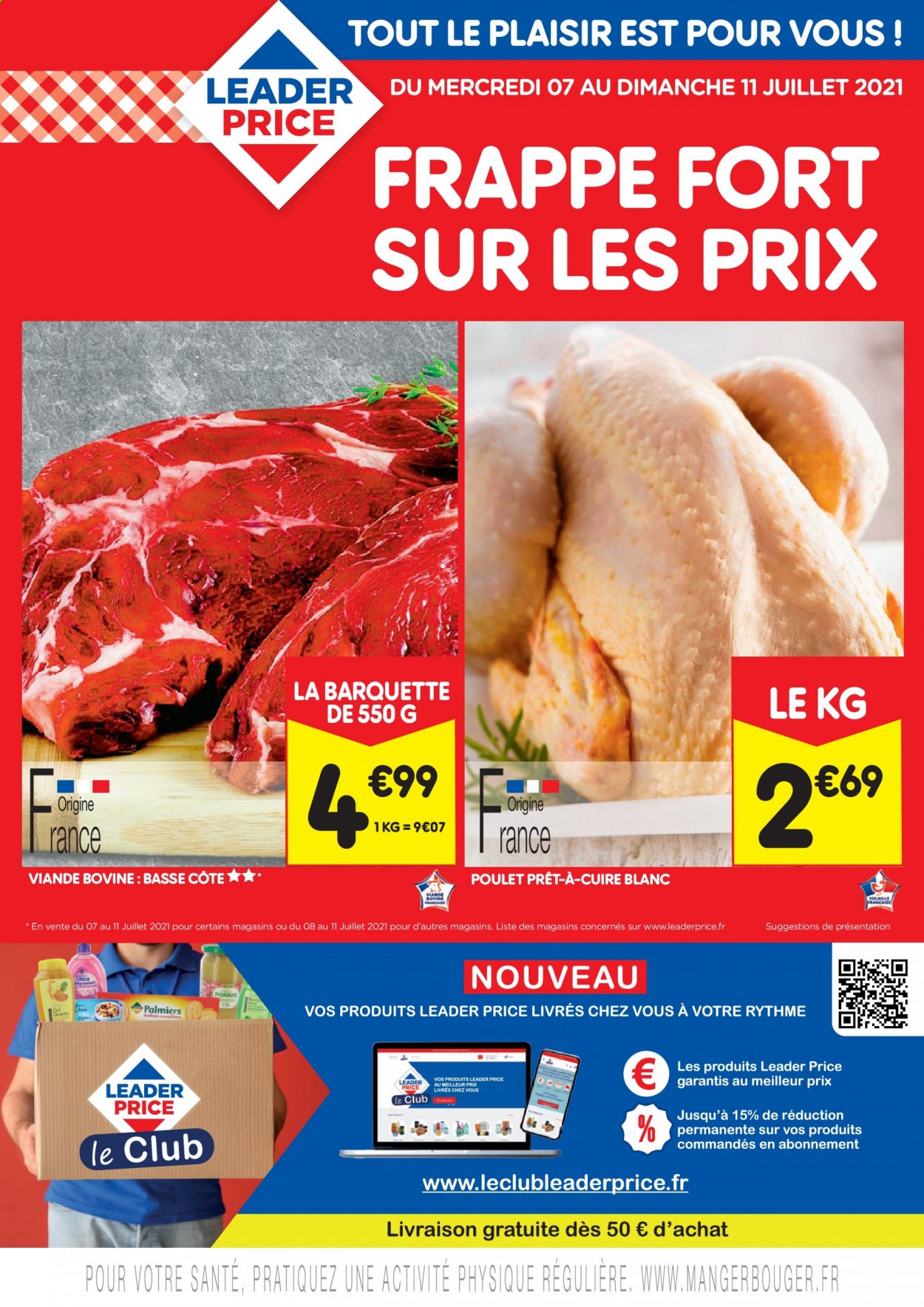 thumbnail - Catalogue Leader Price - 07/07/2021 - 11/07/2021 - Produits soldés - poulet. Page 1.