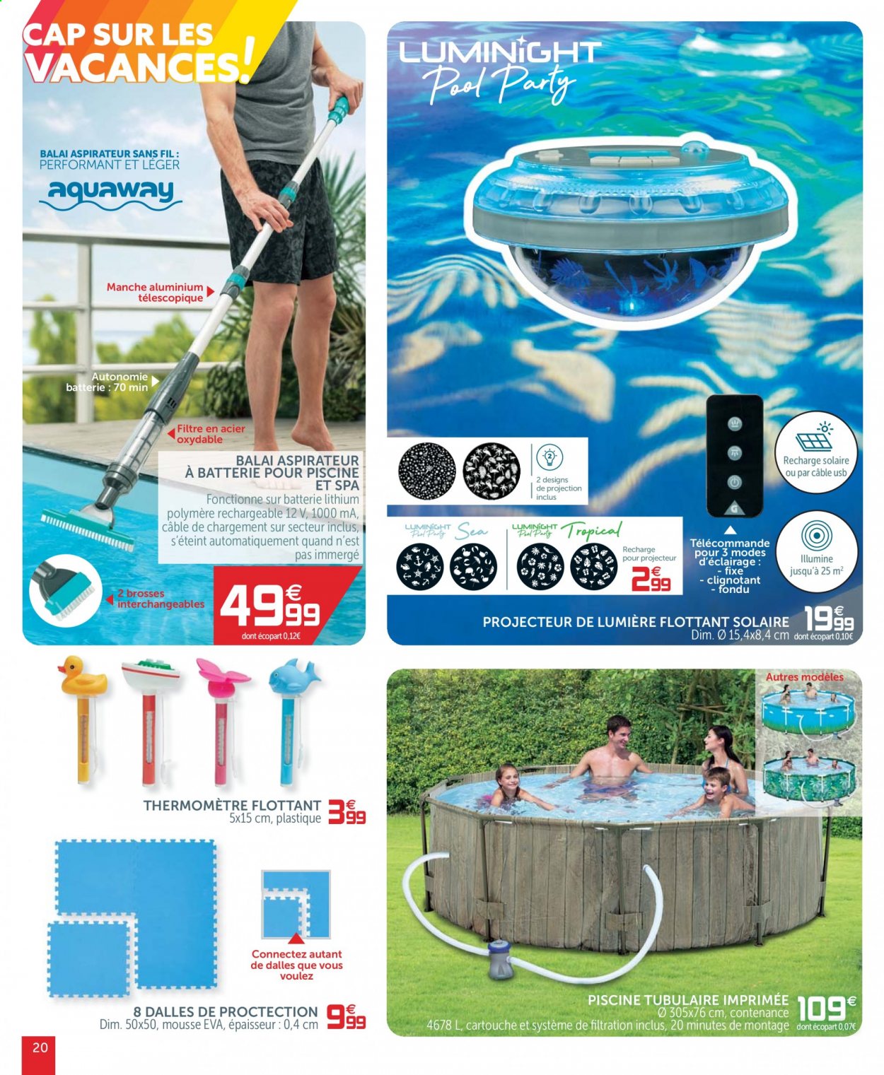 thumbnail - Catalogue GiFi - 06/07/2021 - 14/07/2021 - Produits soldés - balai, thermomètre, projecteur, aspirateur, aspirateur balai, piscine tubulaire. Page 20.
