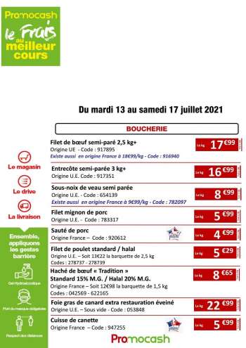 Catalogue Promocash - 13.07.2021 - 17.07.2021.