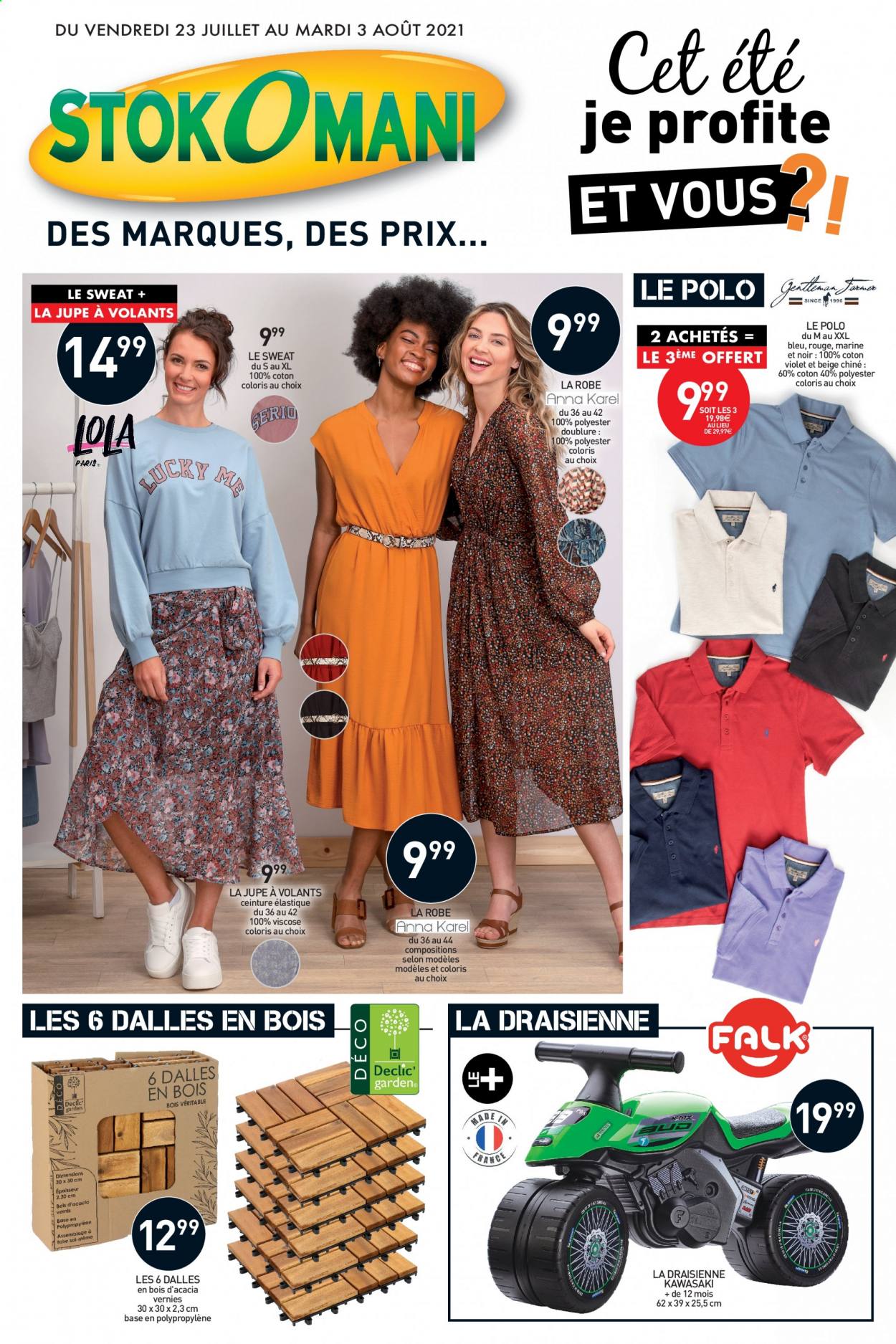 thumbnail - Catalogue Stokomani - 23/07/2021 - 03/08/2021 - Produits soldés - robe, t-shirt, sweat-shirt, draisienne. Page 1.