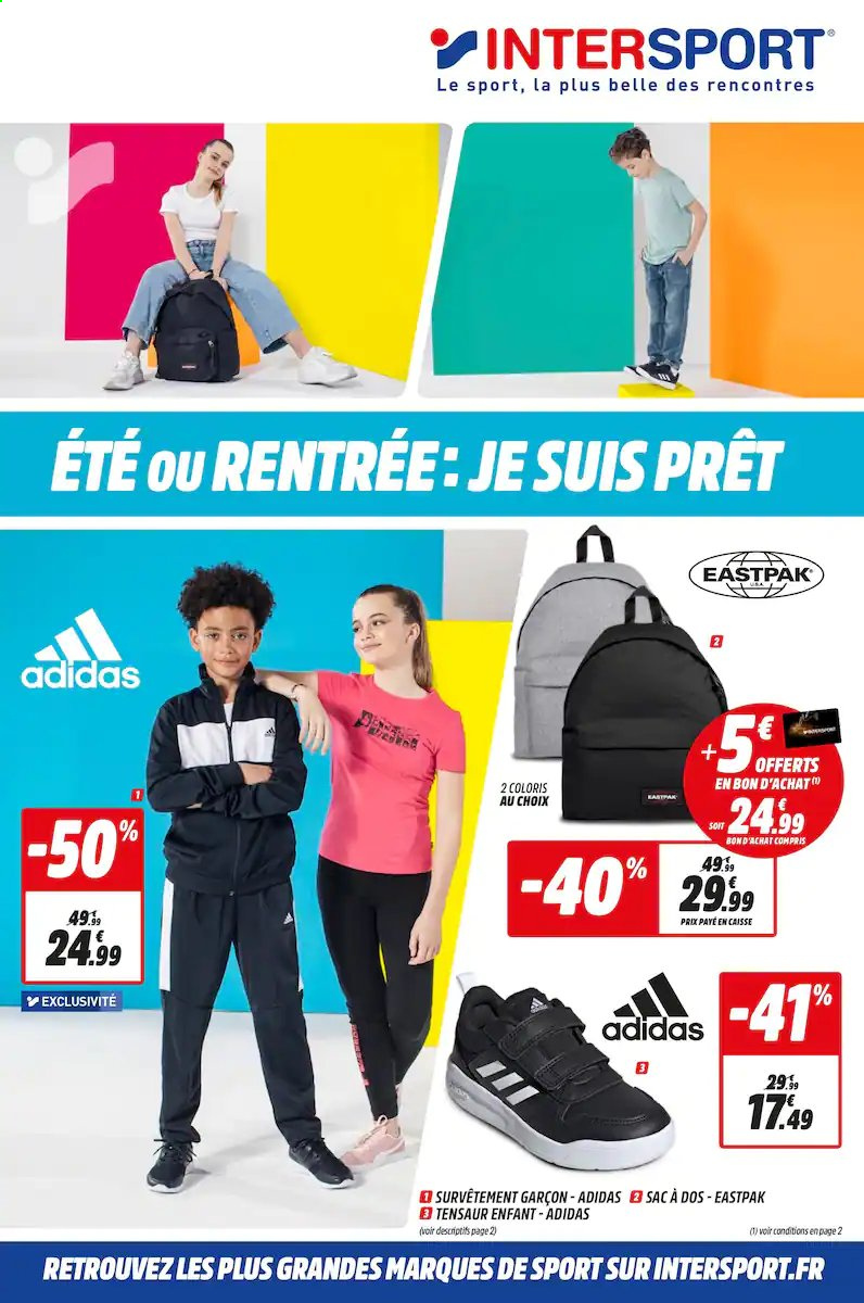 thumbnail - Catalogue INTERSPORT - 19/07/2021 - 01/08/2021 - Produits soldés - Adidas, sac à dos. Page 1.